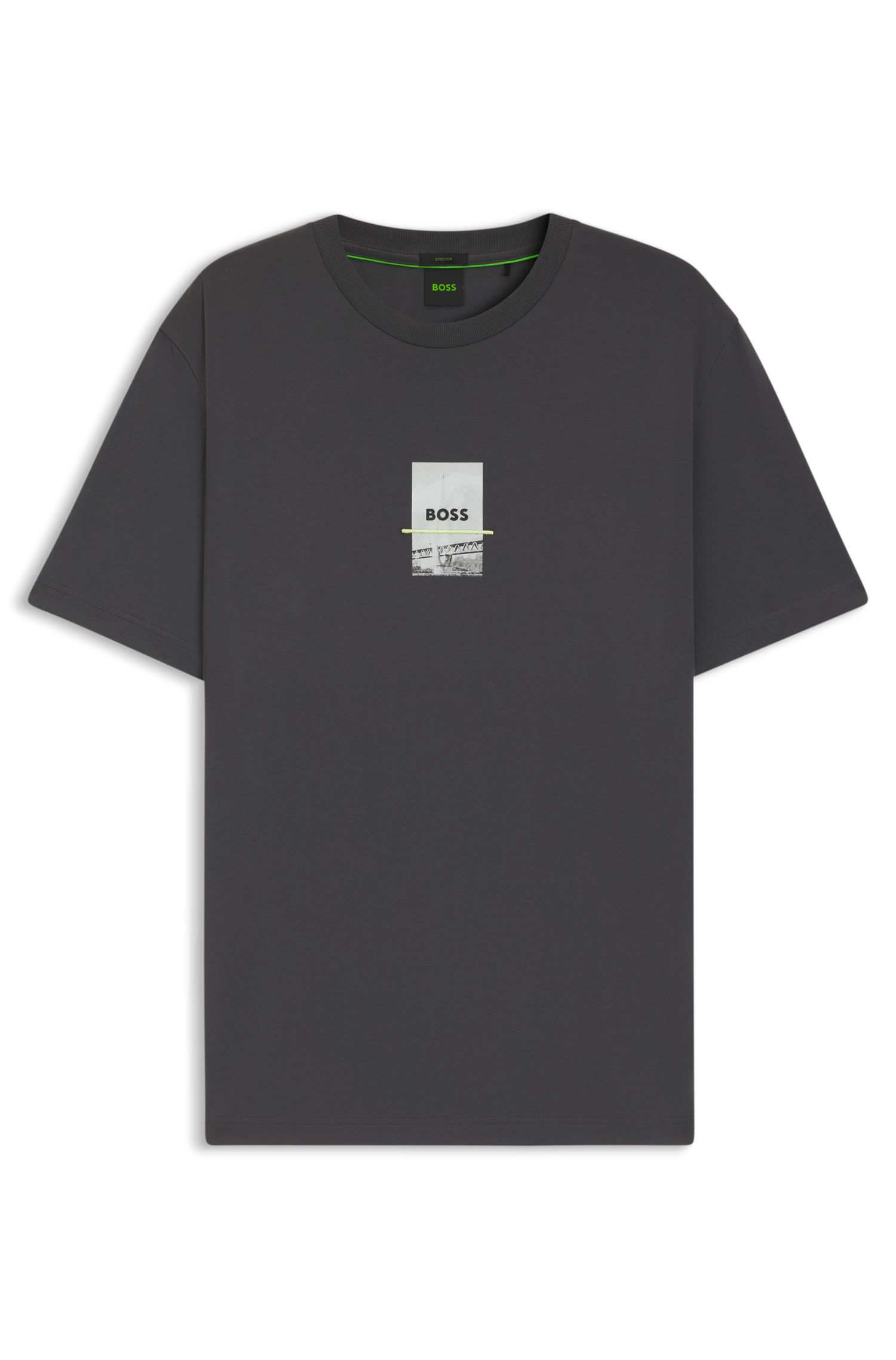 Áo thun dáng rộng cotton co giãn in ảnh nghệ thuật