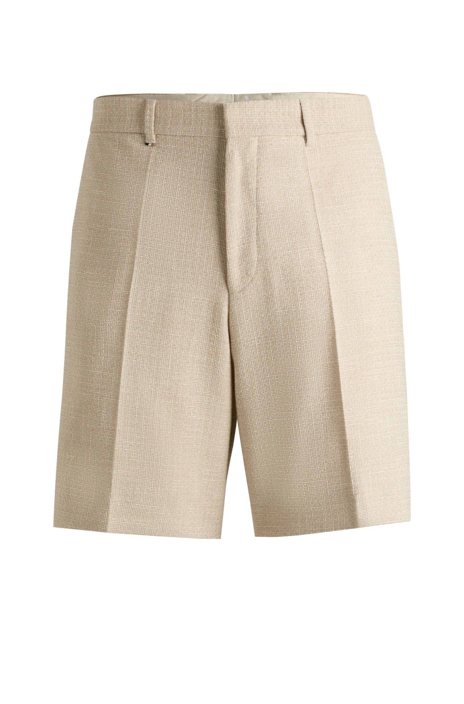BOSS - Quần short vải tweed co giãn
