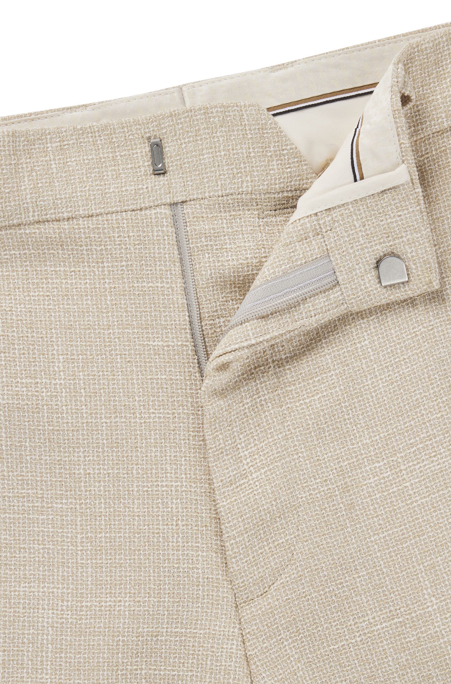 BOSS - Quần short vải tweed co giãn