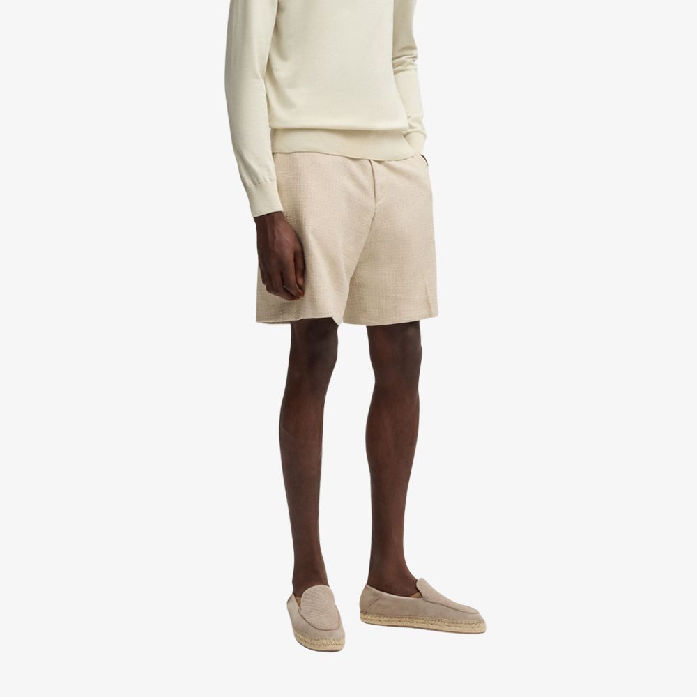 BOSS - Quần short vải tweed co giãn