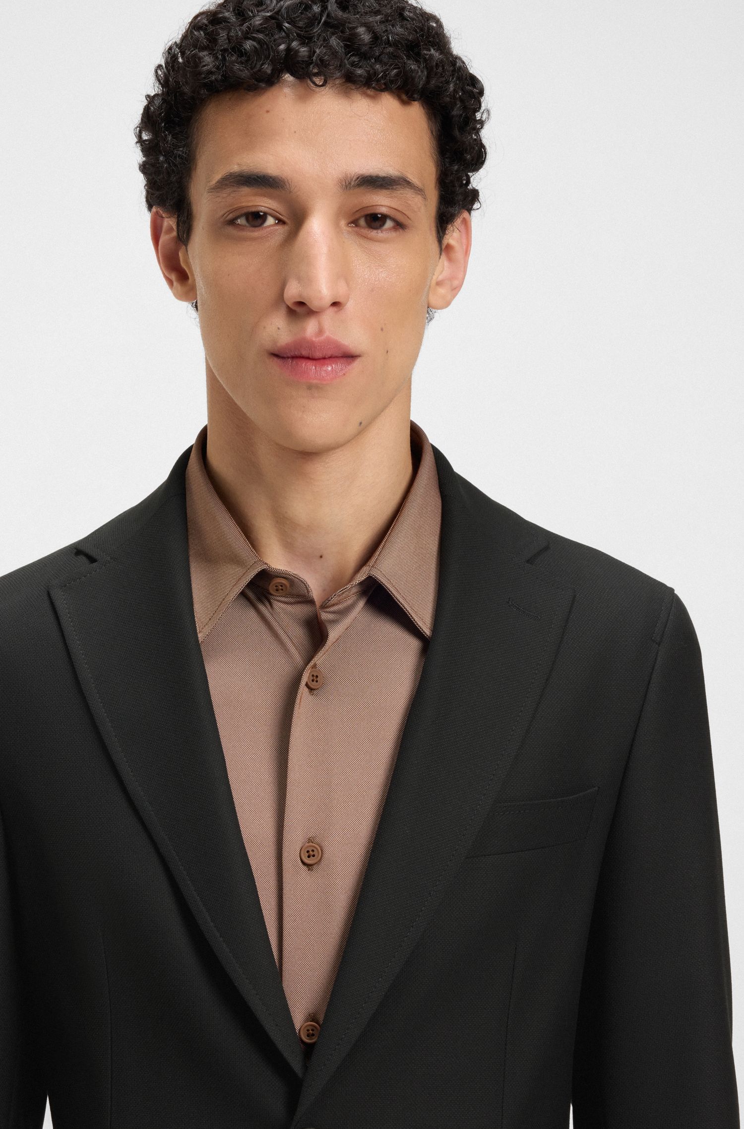 BOSS - Áo khoác dáng slim fit vải cotton co giãn giặt máy được