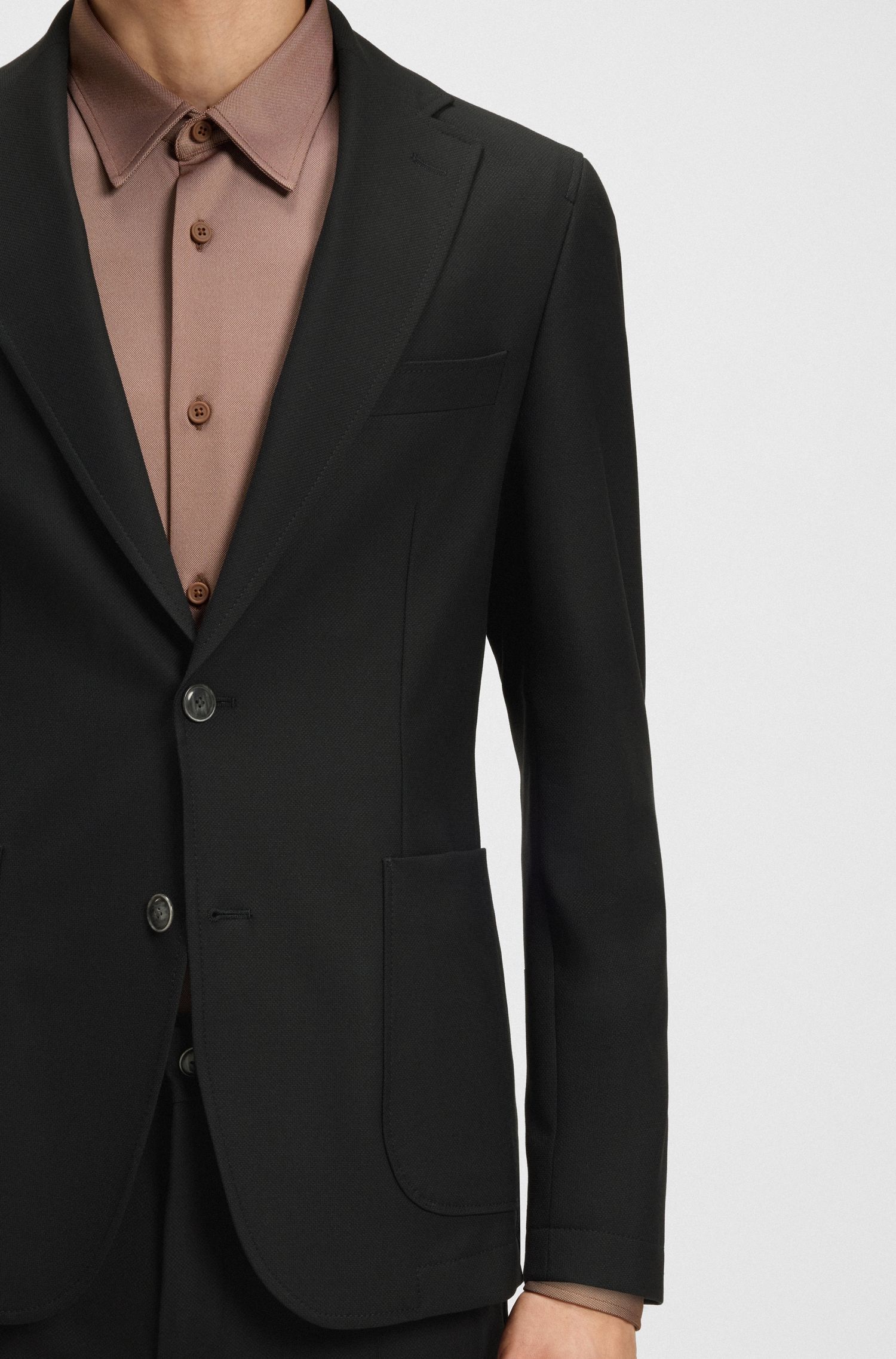 BOSS - Áo khoác dáng slim fit vải cotton co giãn giặt máy được