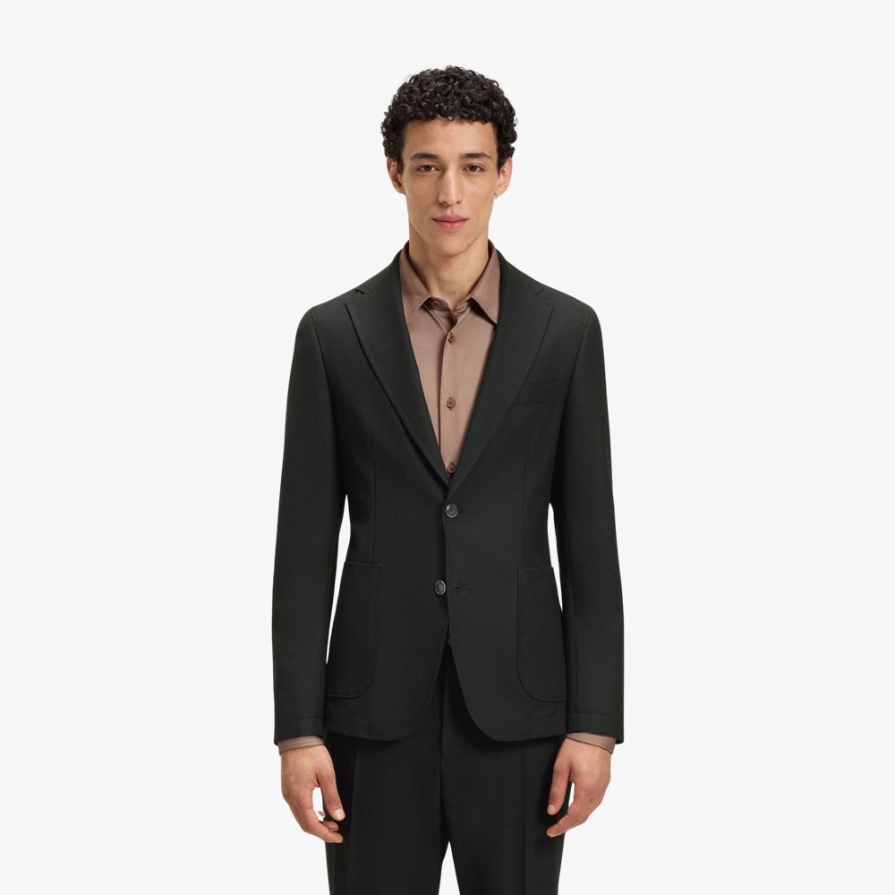 BOSS - Áo khoác dáng slim fit vải cotton co giãn giặt máy được