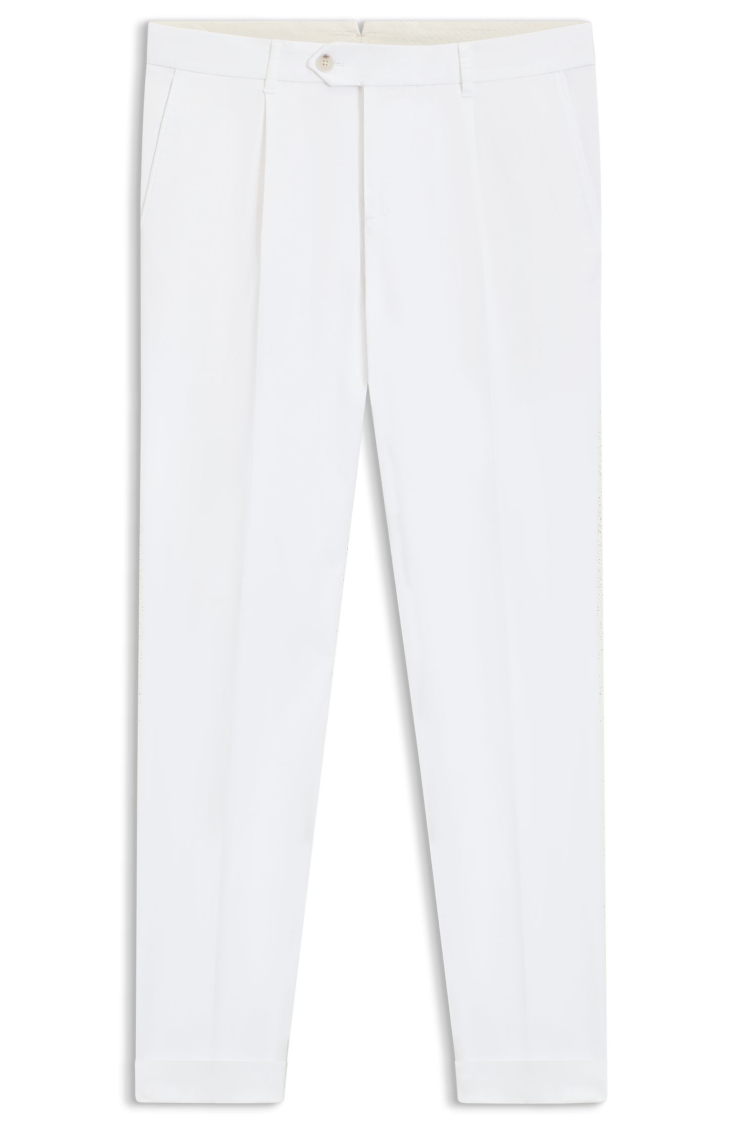 BOSS - Quần âu dáng slim fit vải cotton co giãn thoải mái