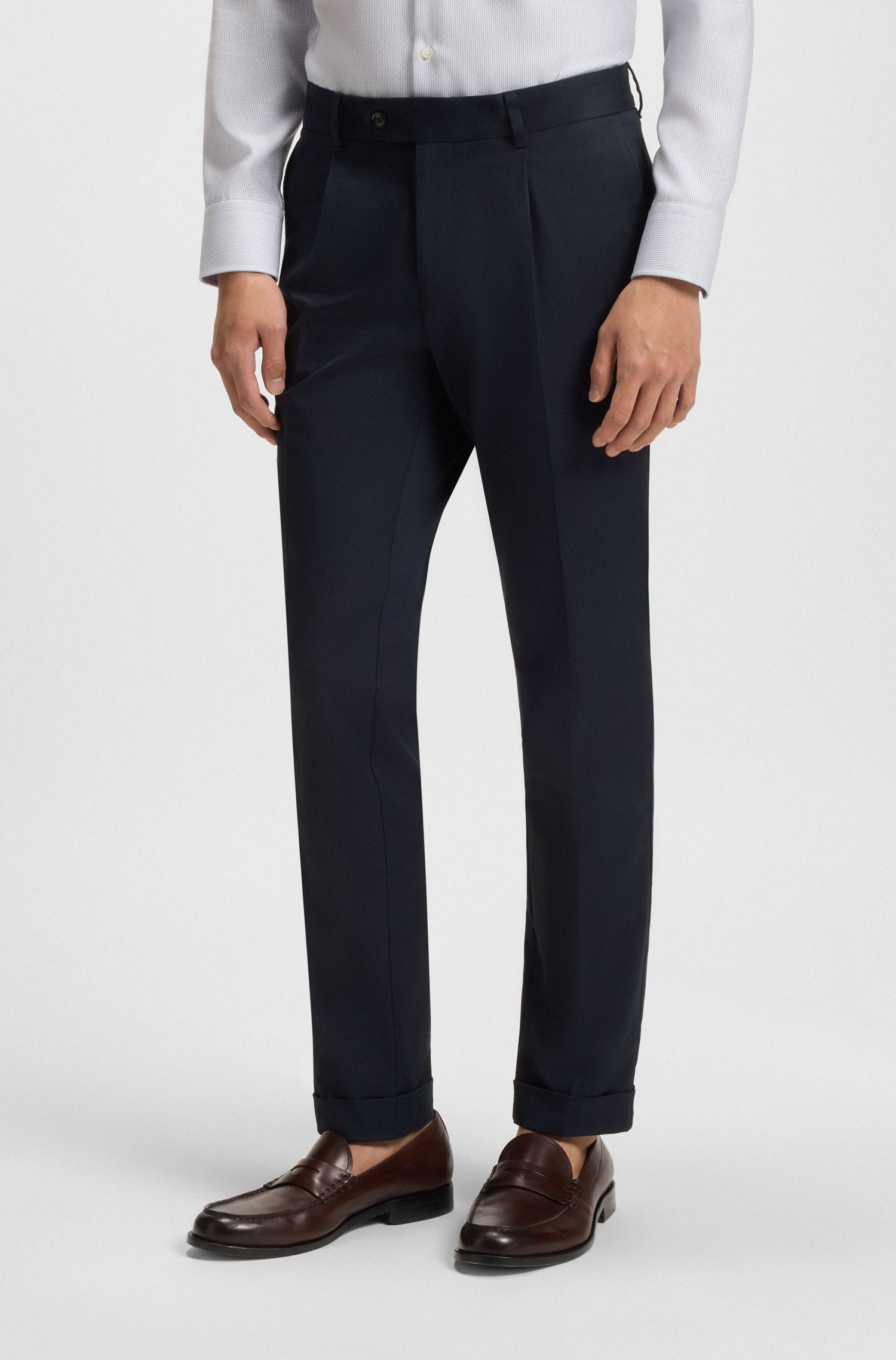 Quần âu dáng slim fit vải cotton co giãn thoải mái