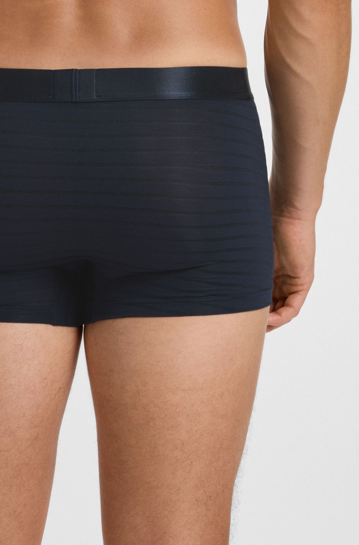 BOSS - Quần lót dáng boxer vải modal bóng kẻ sọc