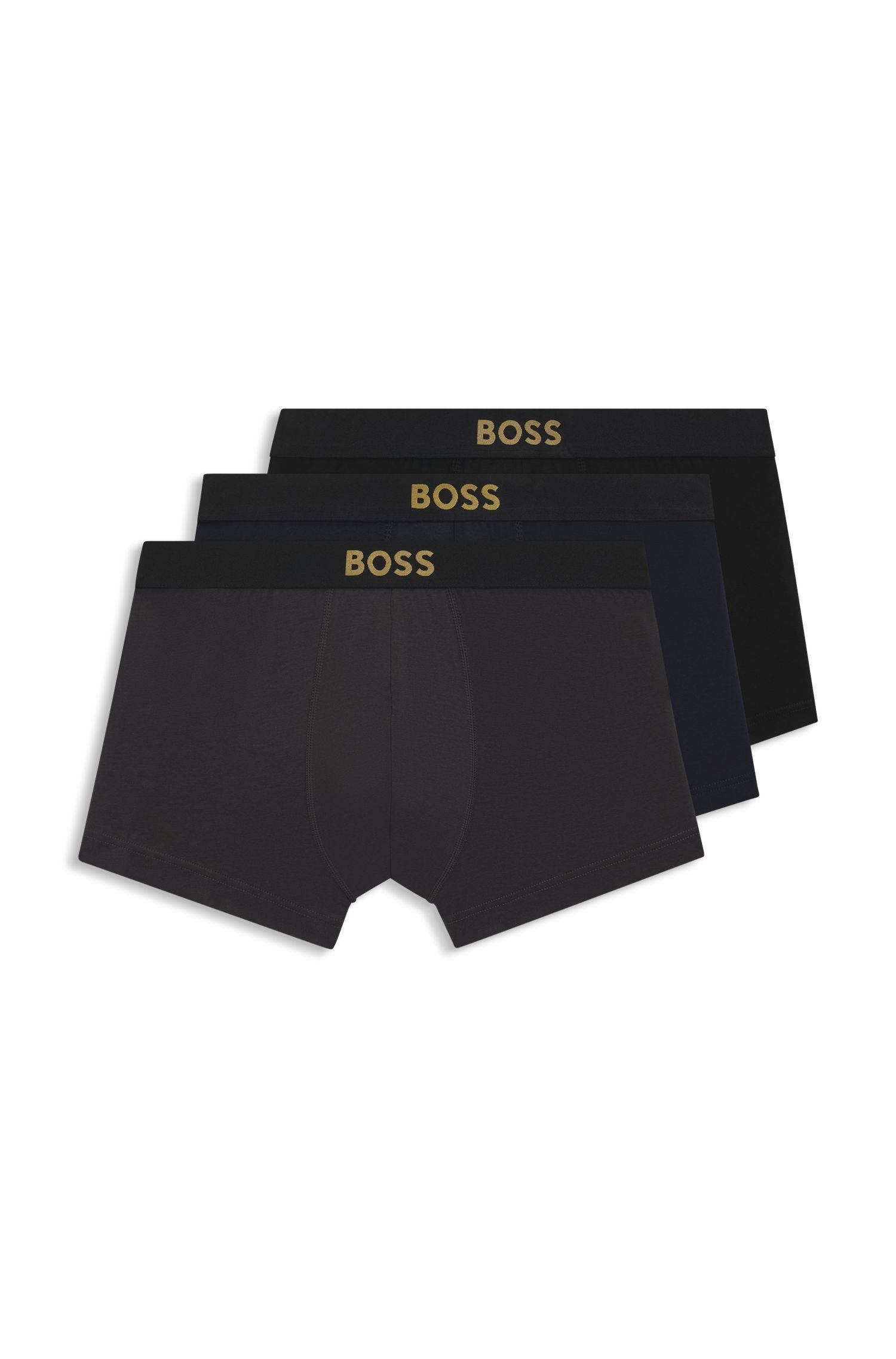 BOSS - Bộ 3 quần lót dáng trunk vải cotton co giãn