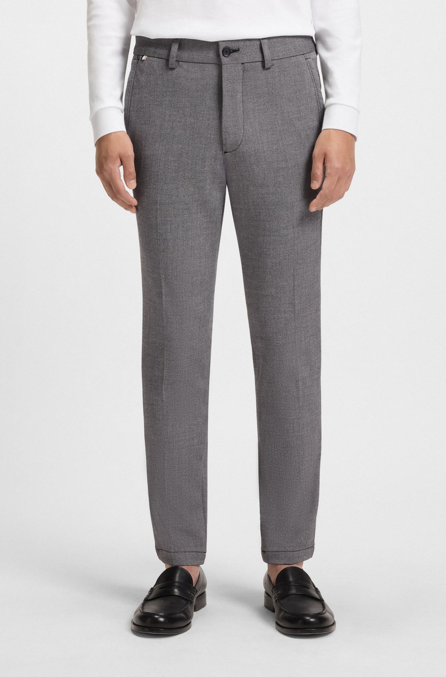 Quần âu dáng slim fit vải pha co giãn melange
