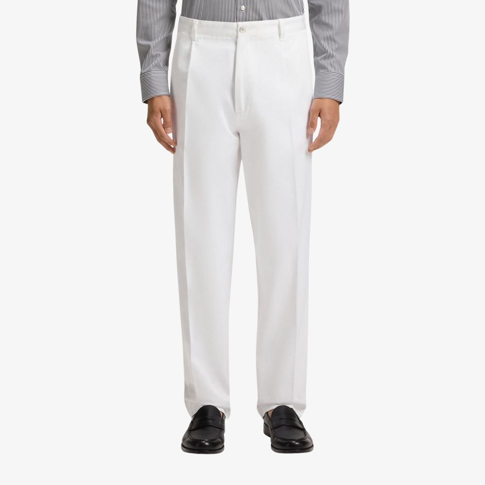 Quần âu dáng relaxed fit vải cotton twill