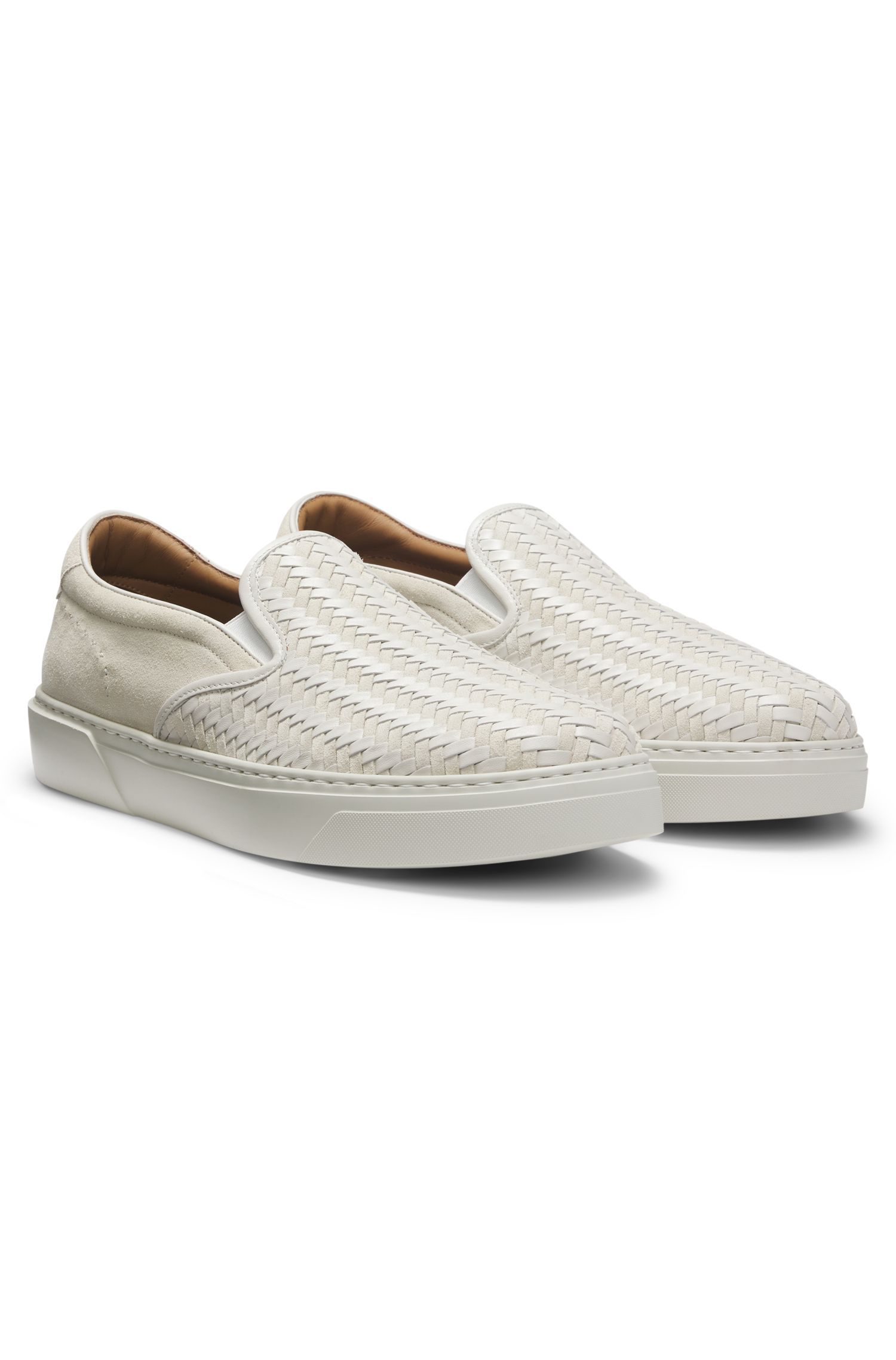 Giày slip-on Gary da lộn dệt và trơn