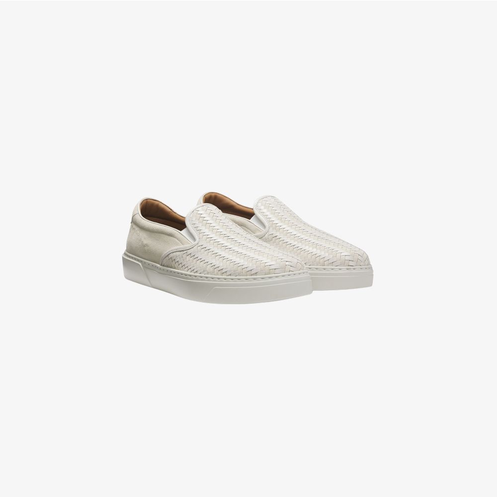 BOSS - Giày slip-on Gary da lộn dệt và trơn