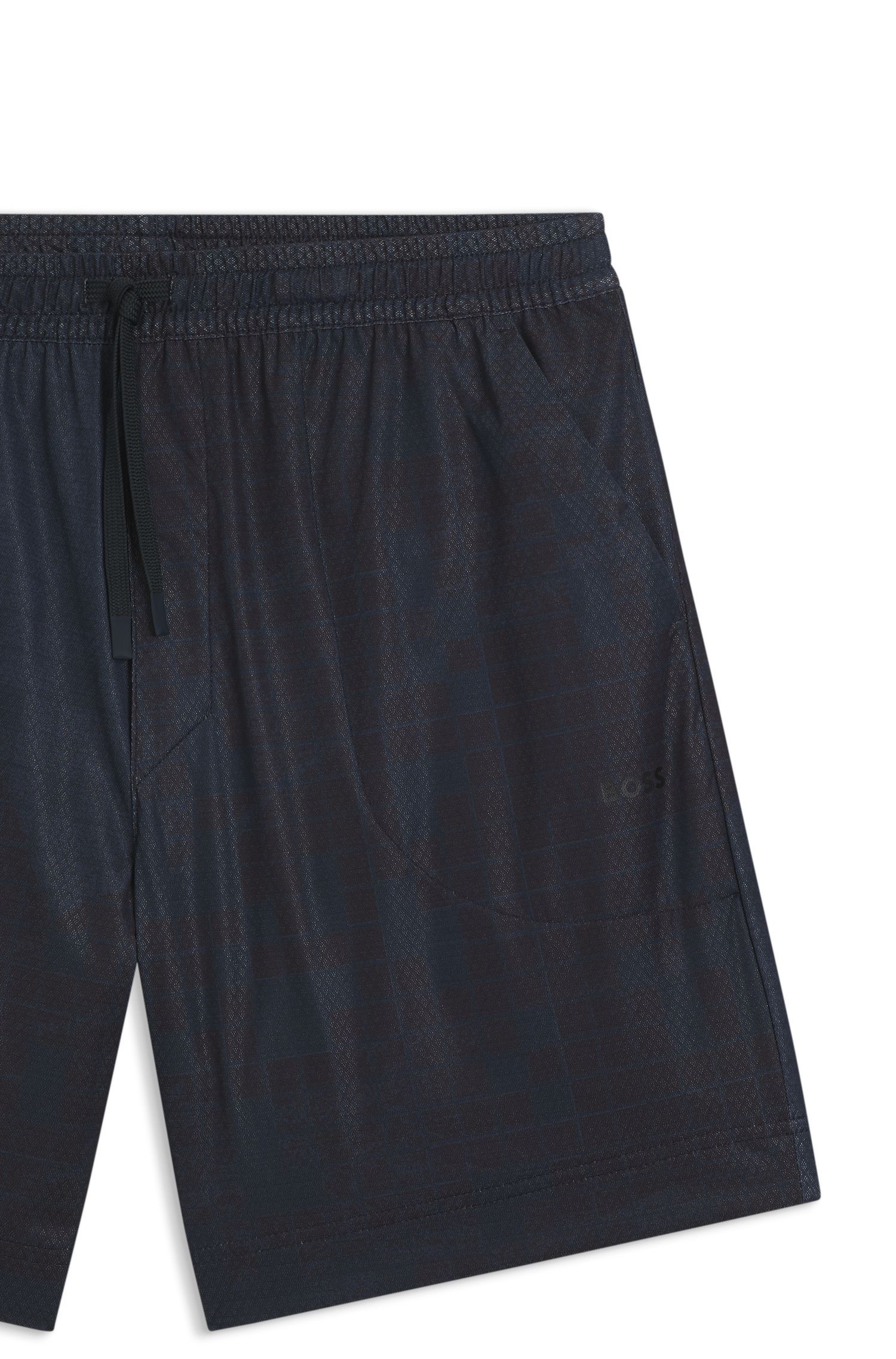 BOSS - Quần short thể thao in họa tiết toàn bộ