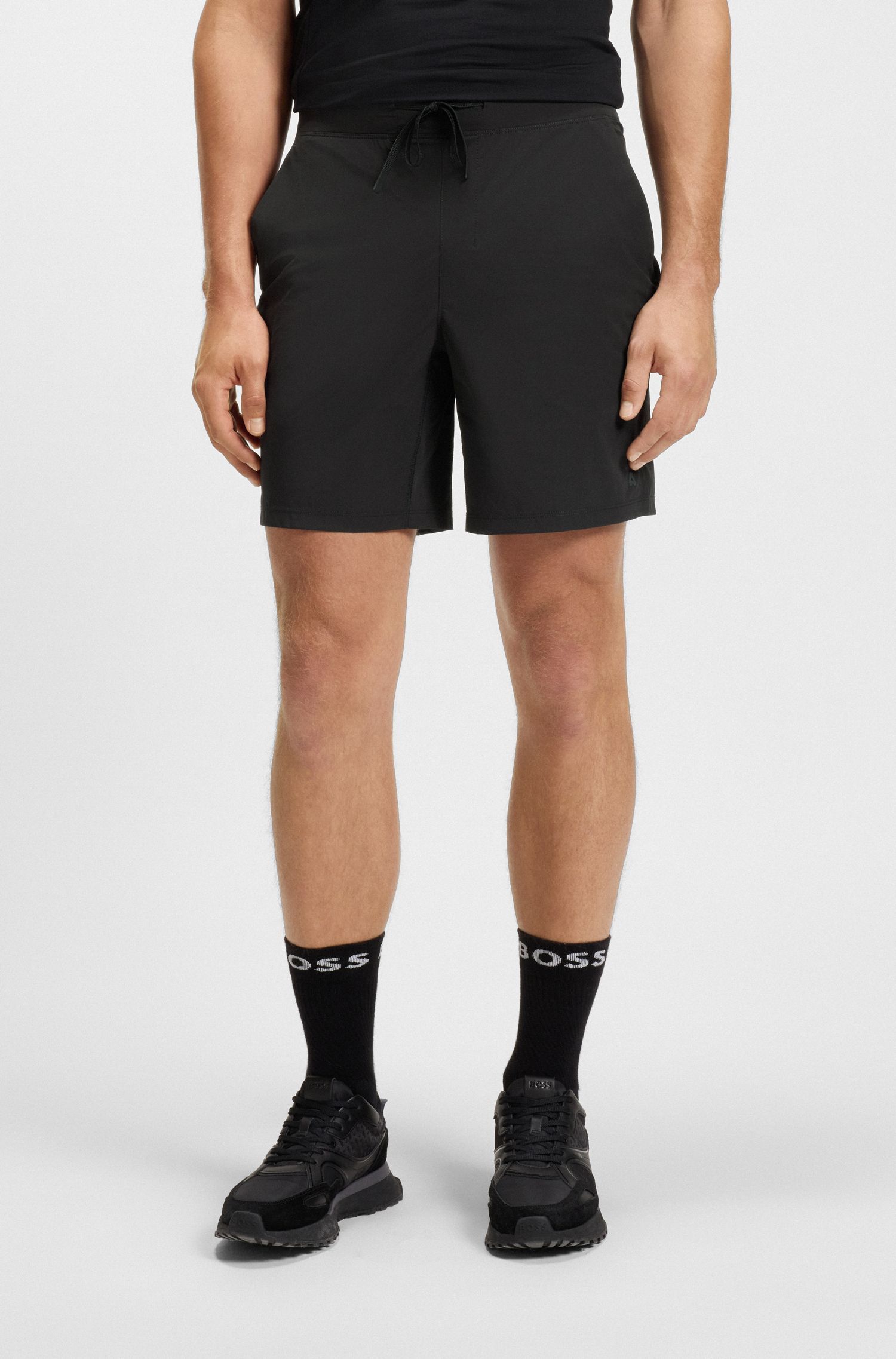 BOSS - Quần shorts thể thao chống thấm nước vải co giãn 4 chiều