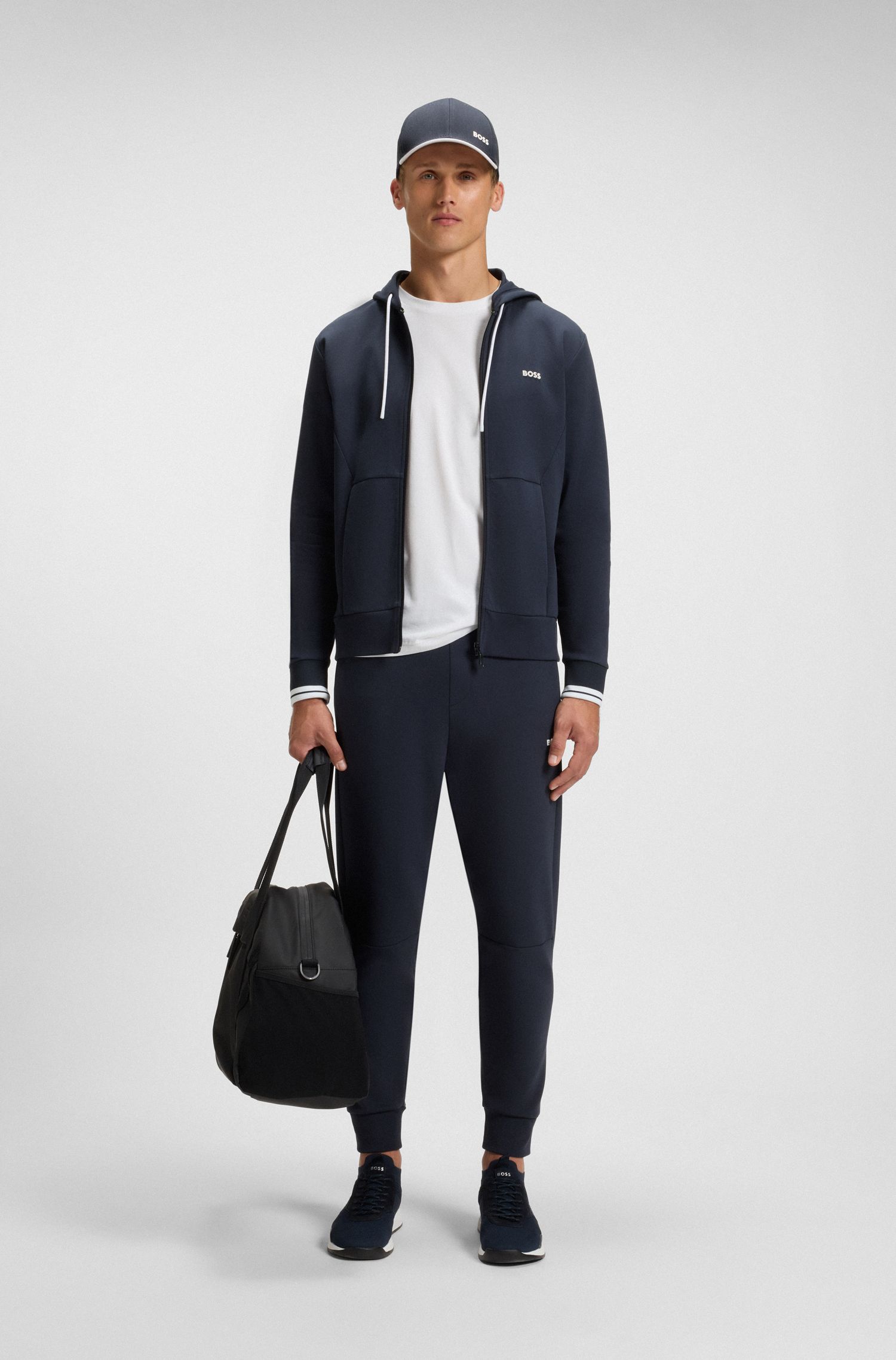 BOSS - Áo thun dáng relaxed fit với chi tiết phản quang trang trí