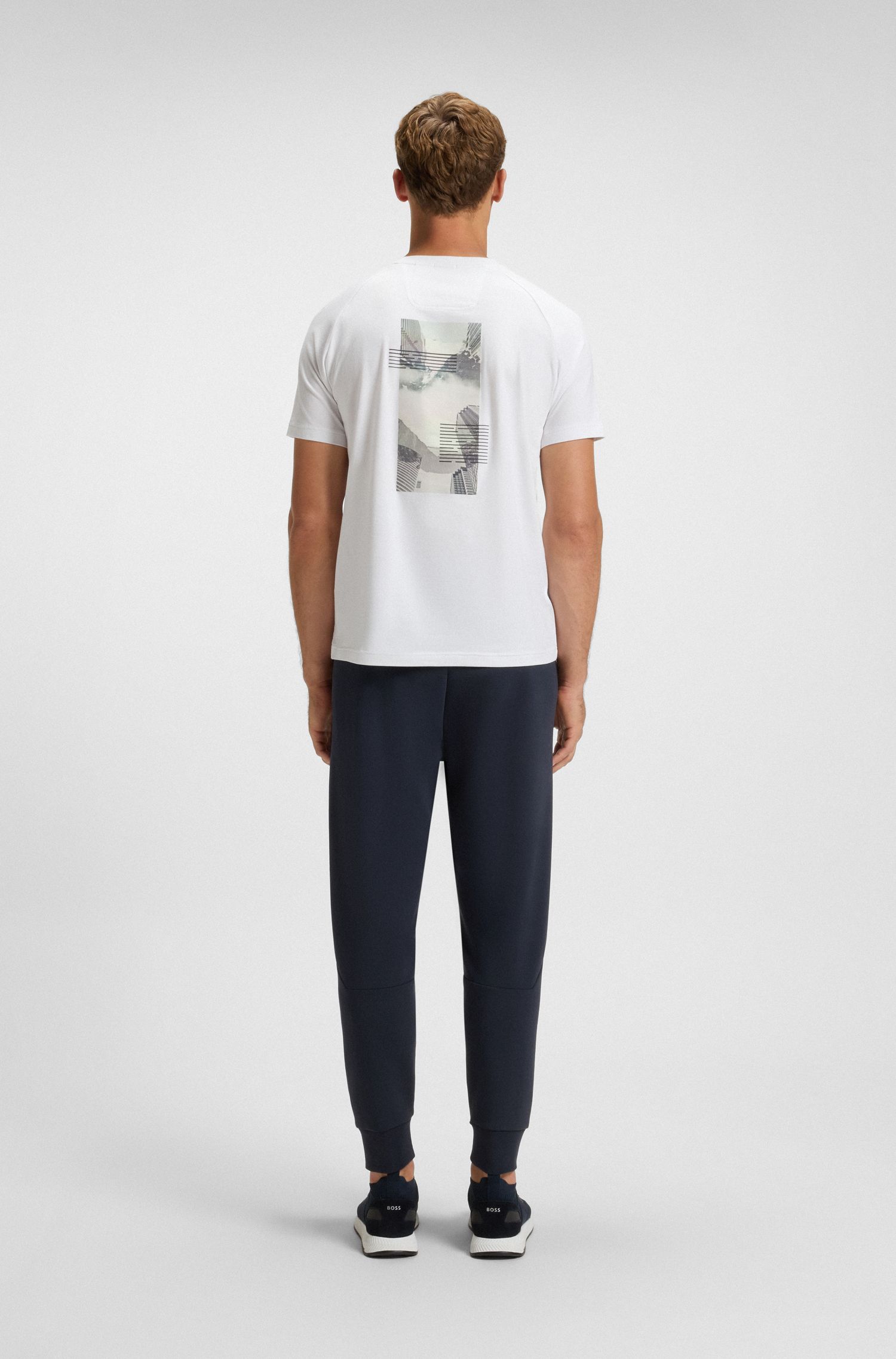 BOSS - Áo thun dáng relaxed fit với chi tiết phản quang trang trí