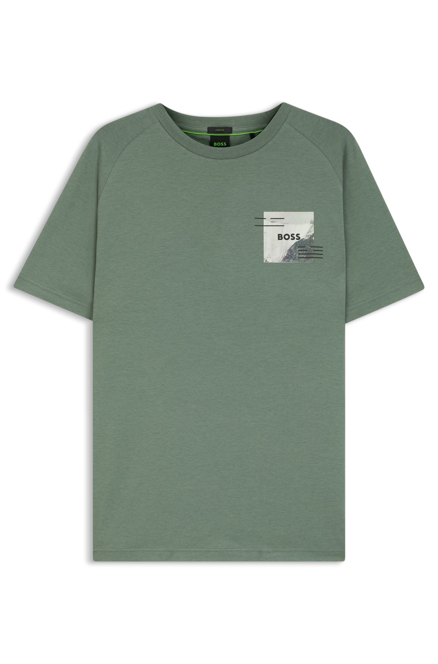 BOSS - Áo thun dáng relaxed fit với chi tiết phản quang trang trí