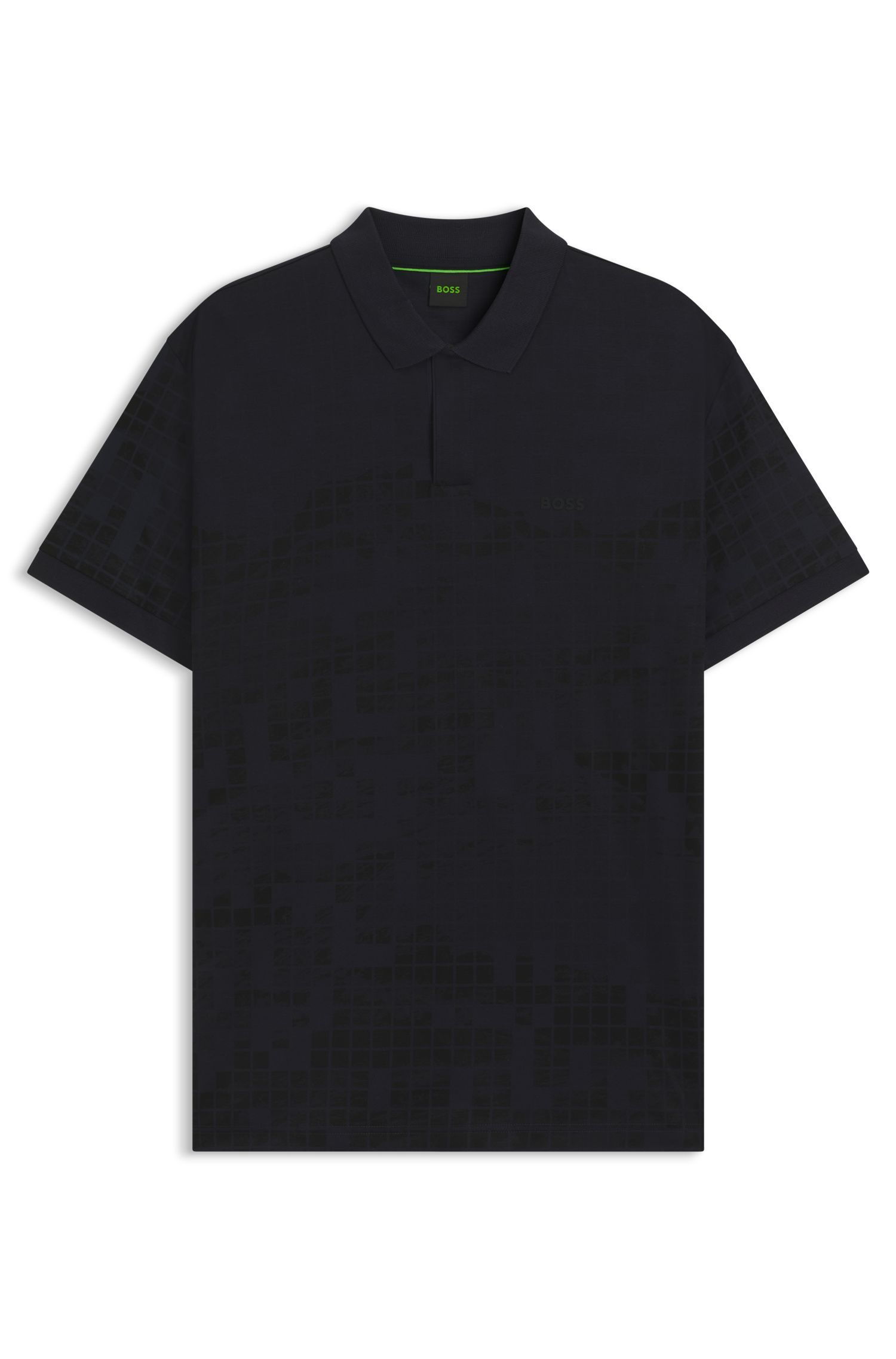 BOSS - Áo polo vải cotton mercerised in hình