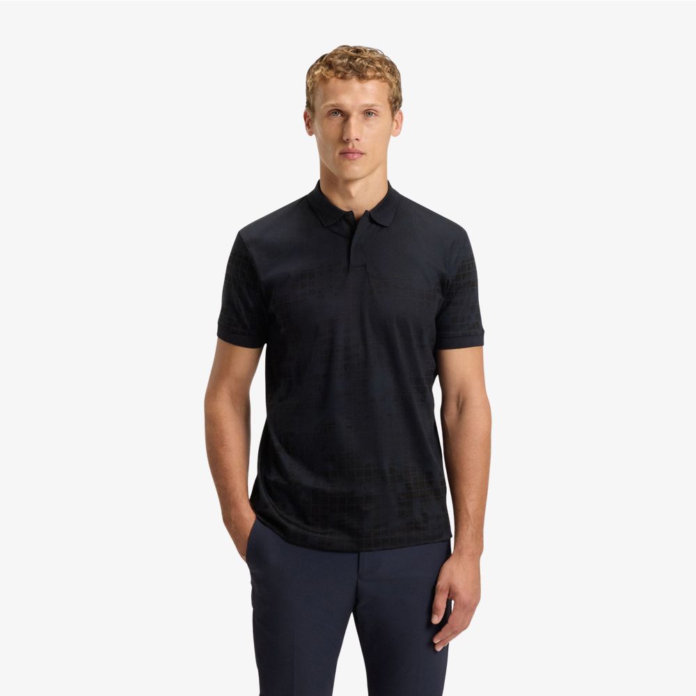 BOSS - Áo polo vải cotton mercerised in hình