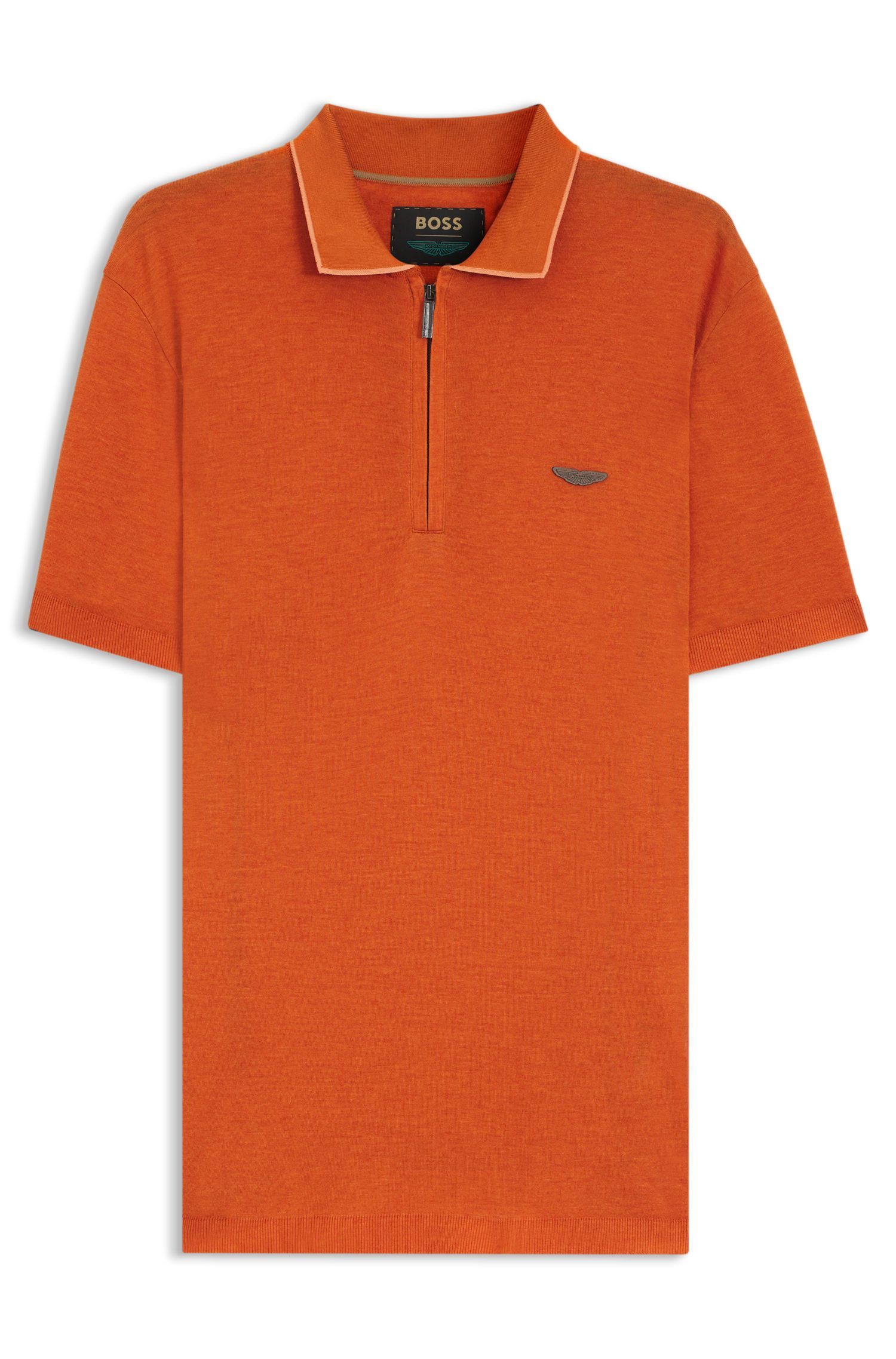 BOSS - Áo polo BOSS x ASTON MARTIN với logo da nubuck