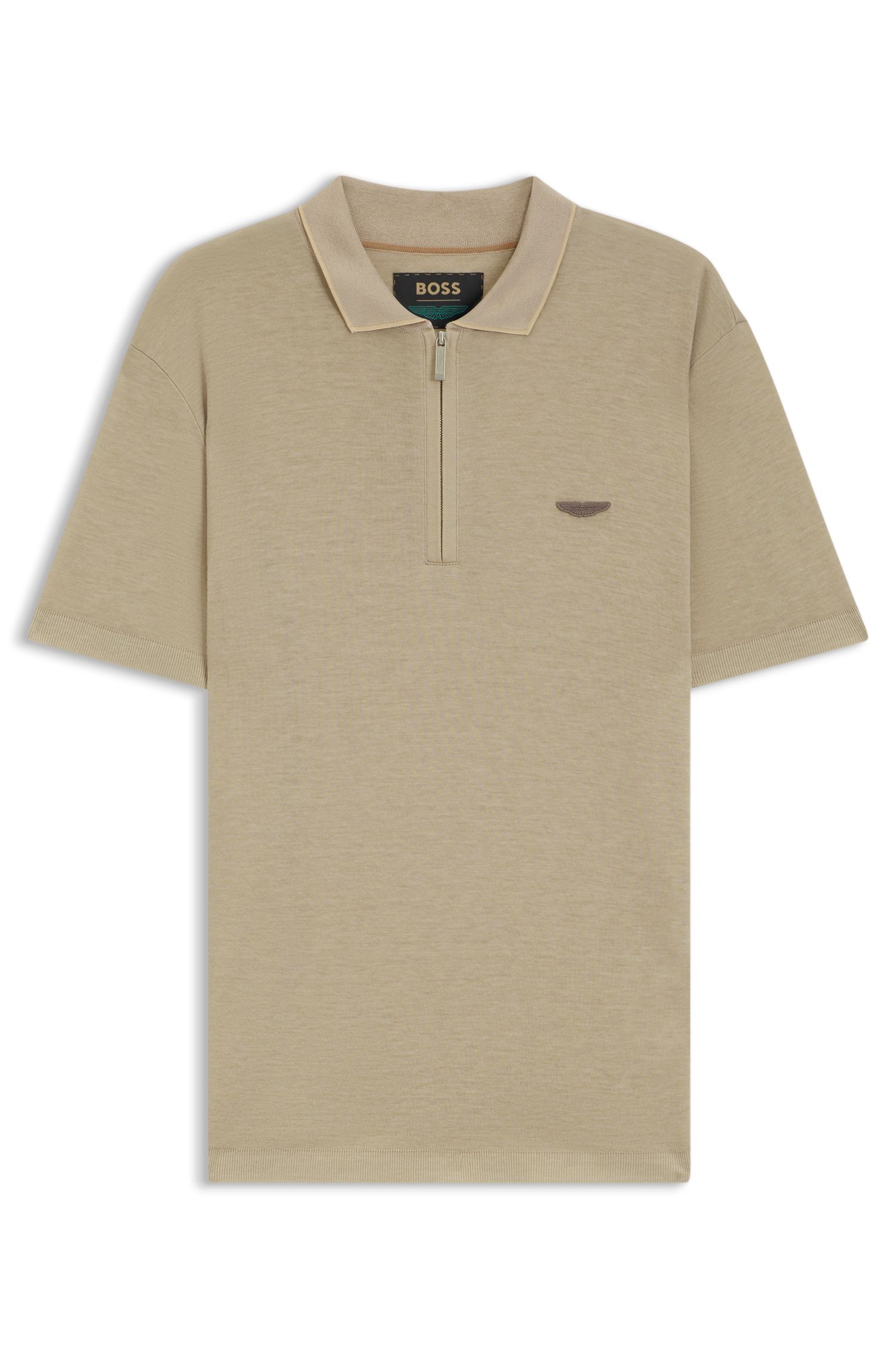 BOSS - Áo polo BOSS x ASTON MARTIN với logo da nubuck