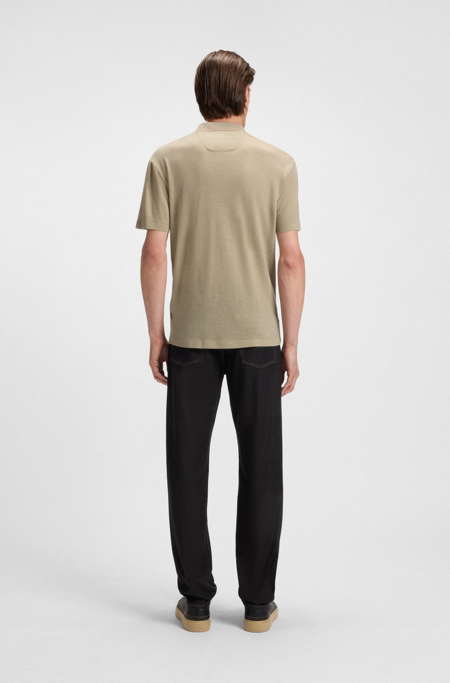 BOSS - Áo polo BOSS x ASTON MARTIN với logo da nubuck