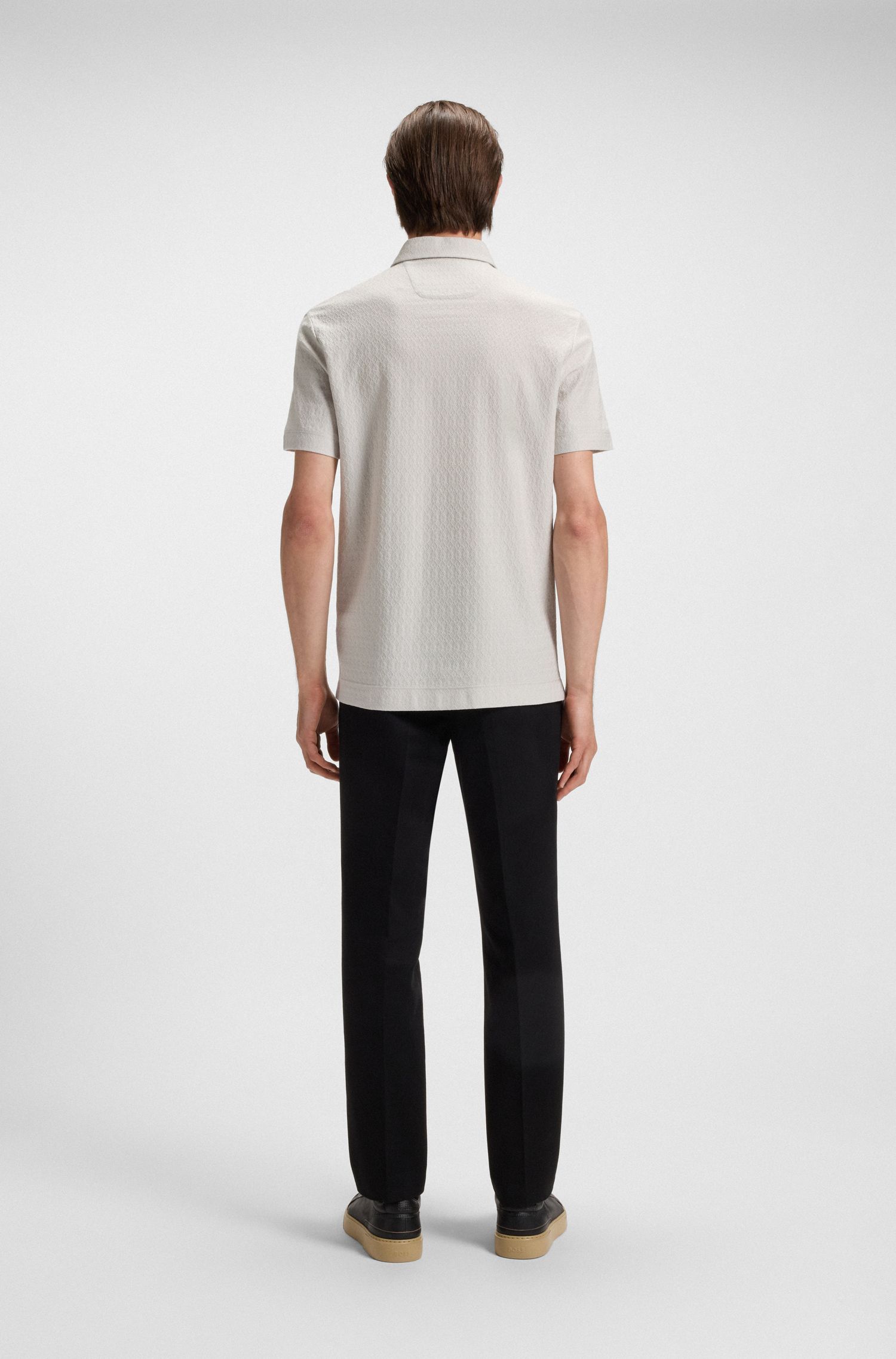 BOSS - Áo polo BOSS x ASTON MARTIN vải cotton pha lụa