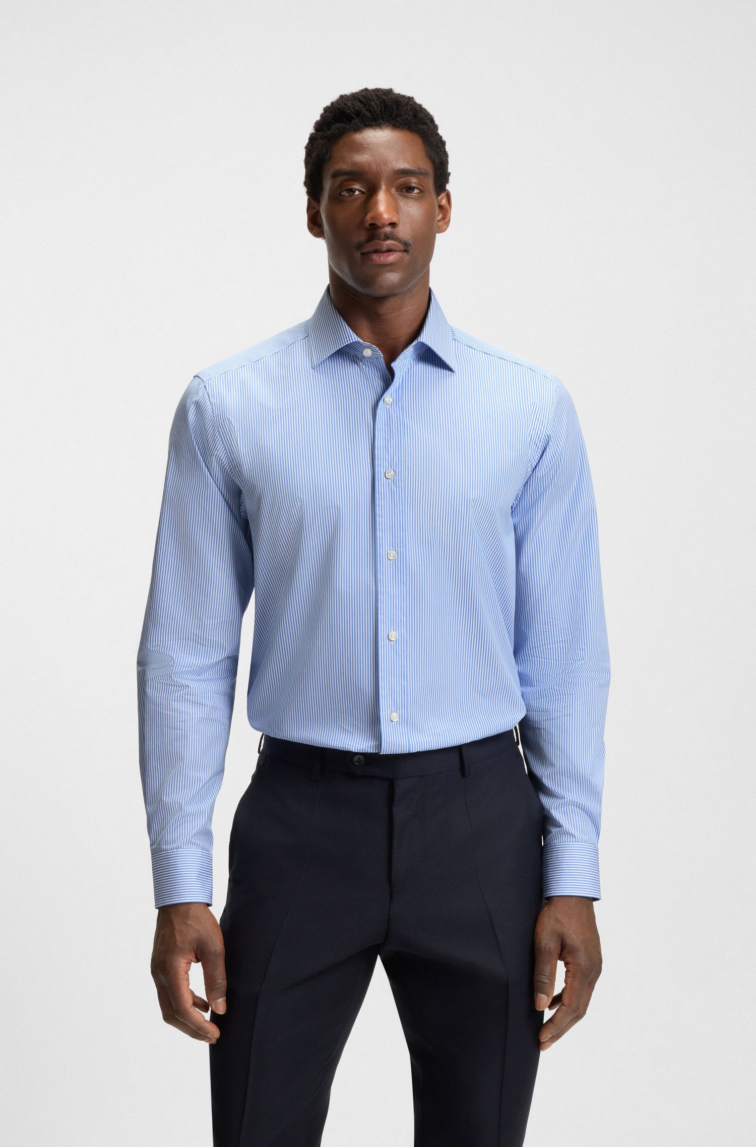 BOSS - BECKHAM x BOSS Áo sơ mi cotton poplin dáng slim fit