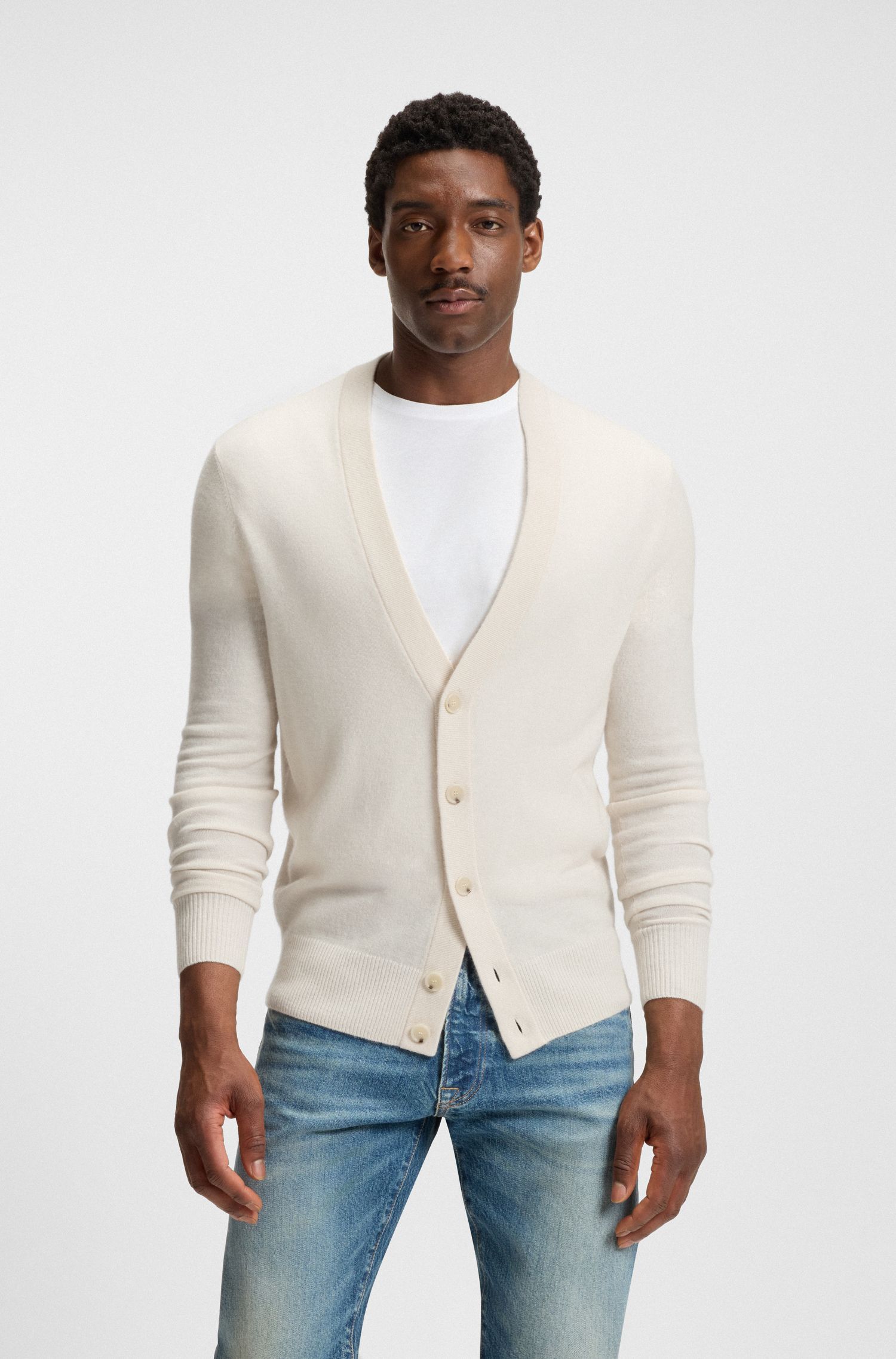 BOSS - BECKHAM x BOSS Áo cardigan len cashmere