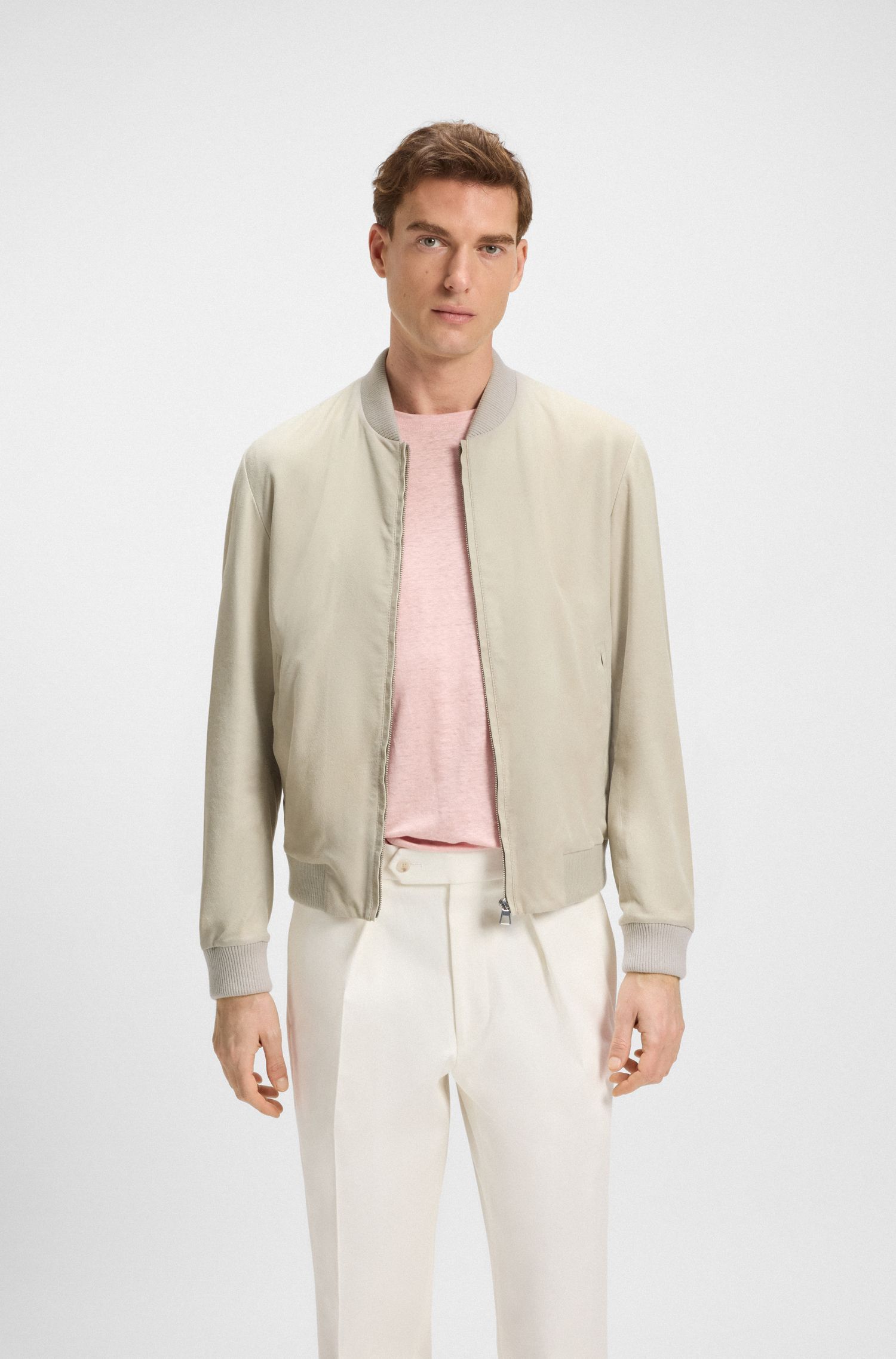BECKHAM x BOSS Áo khoác bomber da lộn