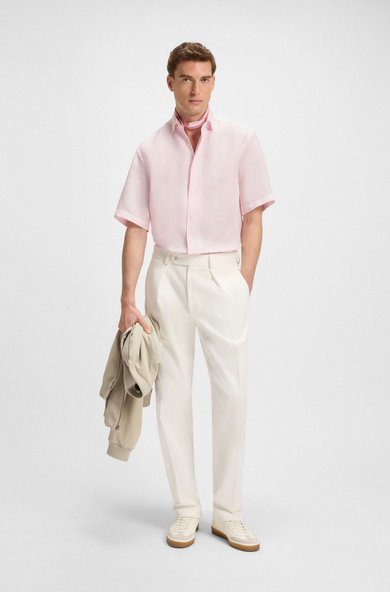 BOSS - BECKHAM x BOSS Áo sơ mi linen dáng rộng