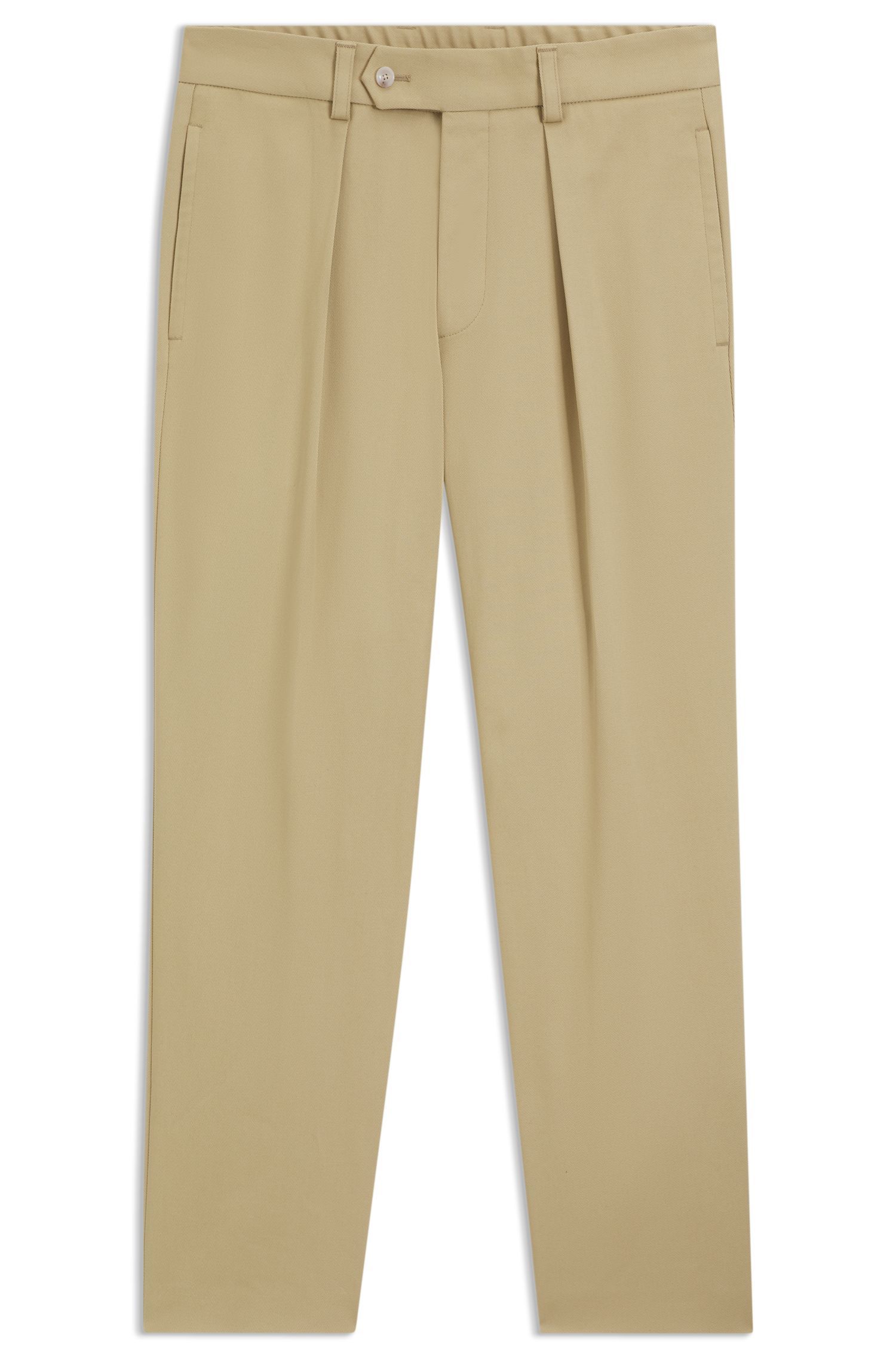 BOSS - Quần âu dáng slim fit vải cotton co giãn BECKHAM x BOSS