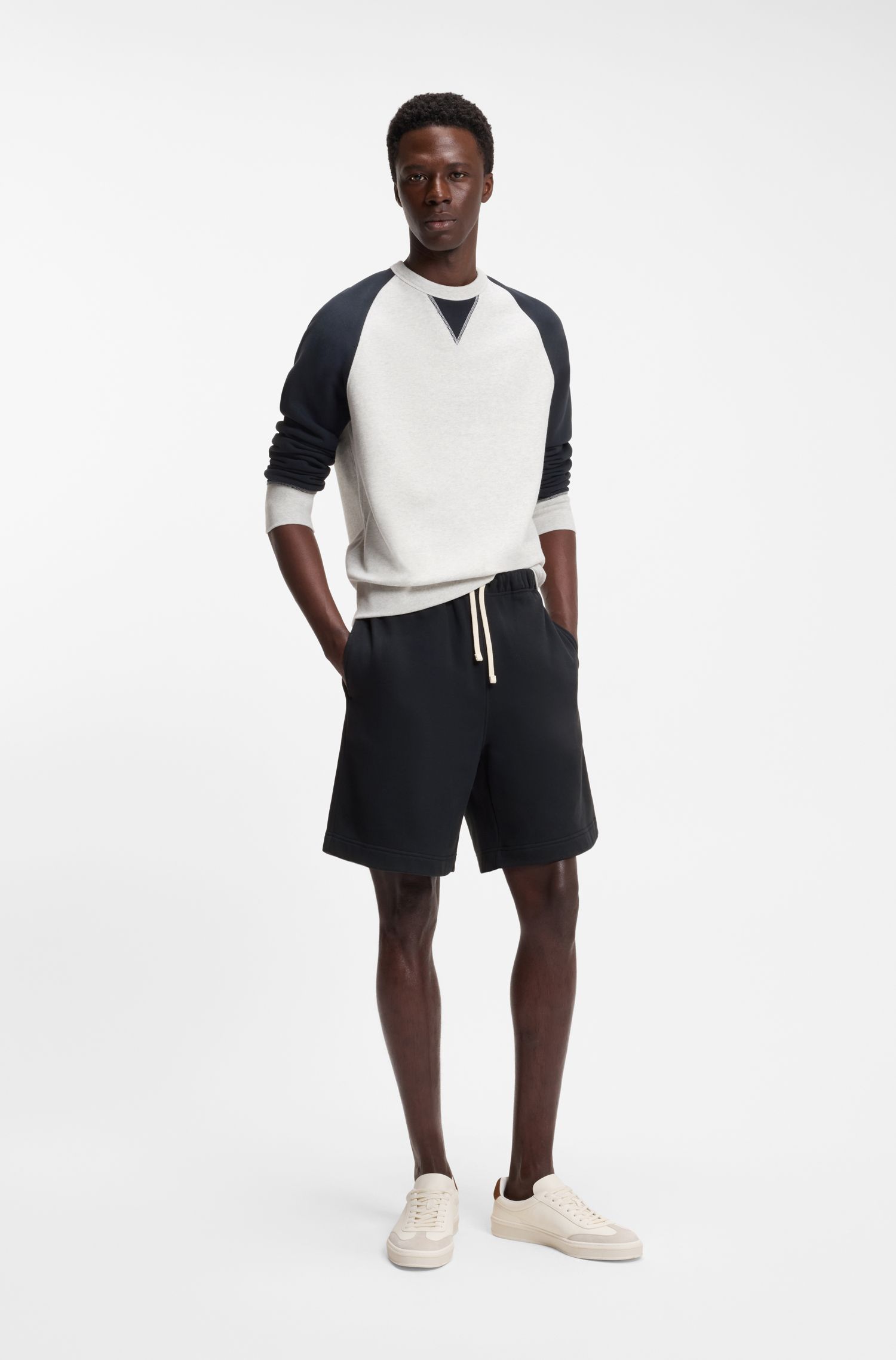 BOSS - Quần short BOSS BY BECKHAM bằng vải bông terry