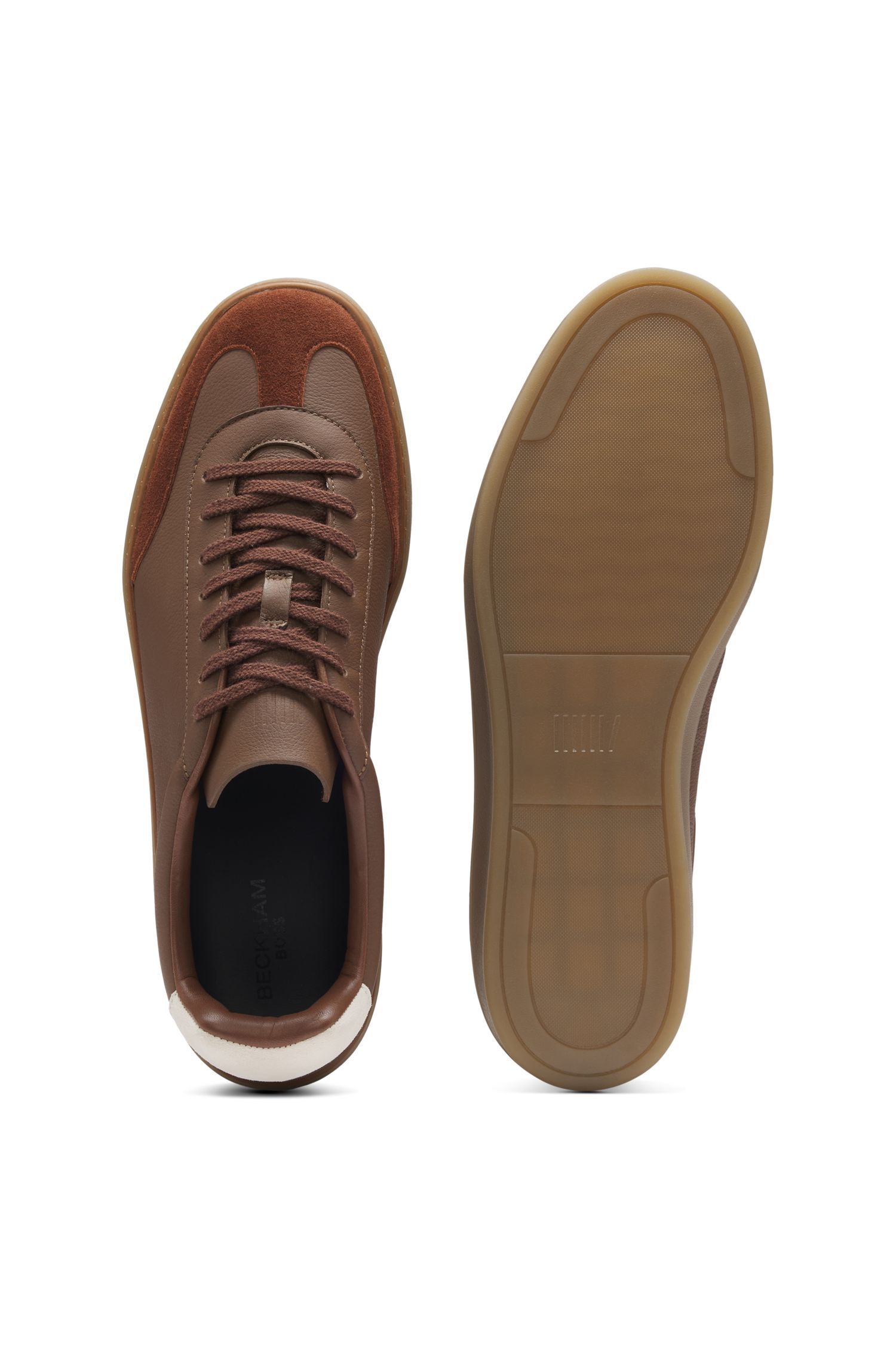 BOSS - BECKHAM x BOSS Giày thể thao da viền da lộn