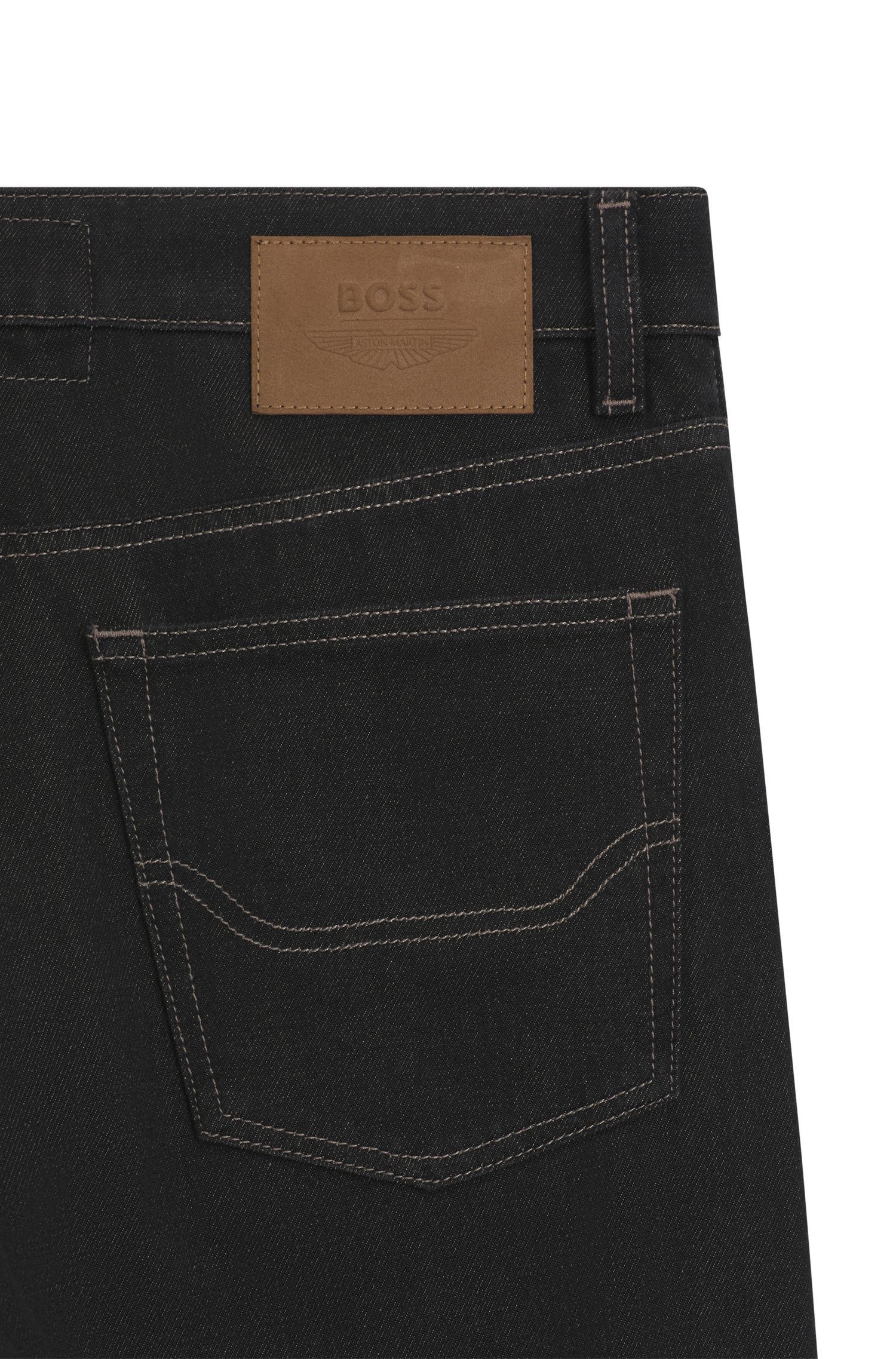 BOSS - Quần jeans BOSS x ASTON MARTIN nhuộm phủ nhôm