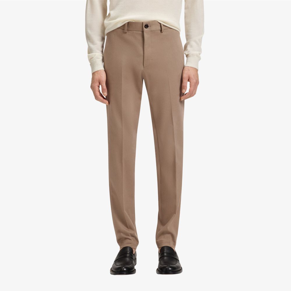 BOSS - Quần âu dáng slim fit vải cotton-cashmere co giãn