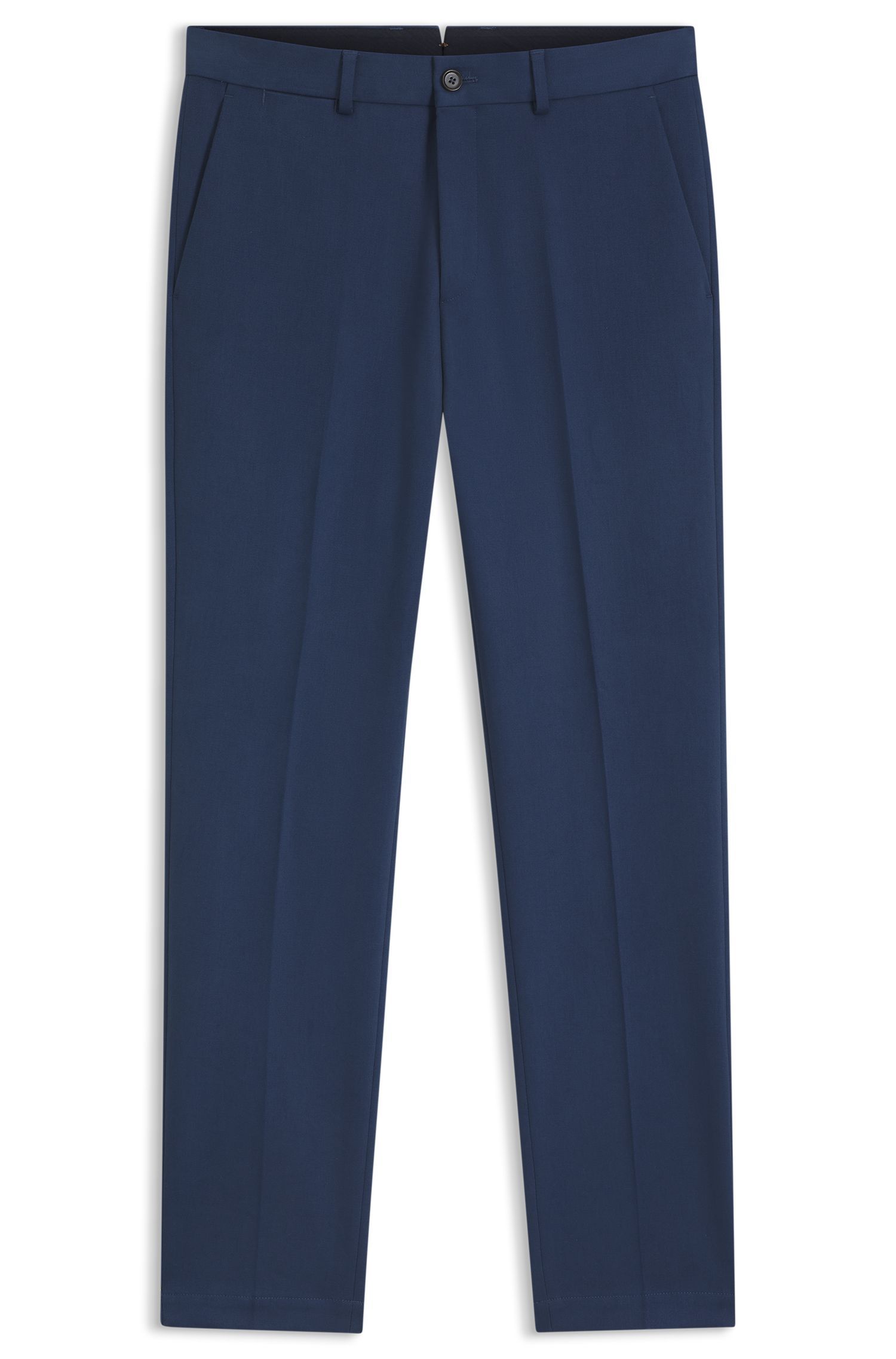 BOSS - Quần âu dáng slim fit vải cotton-cashmere co giãn