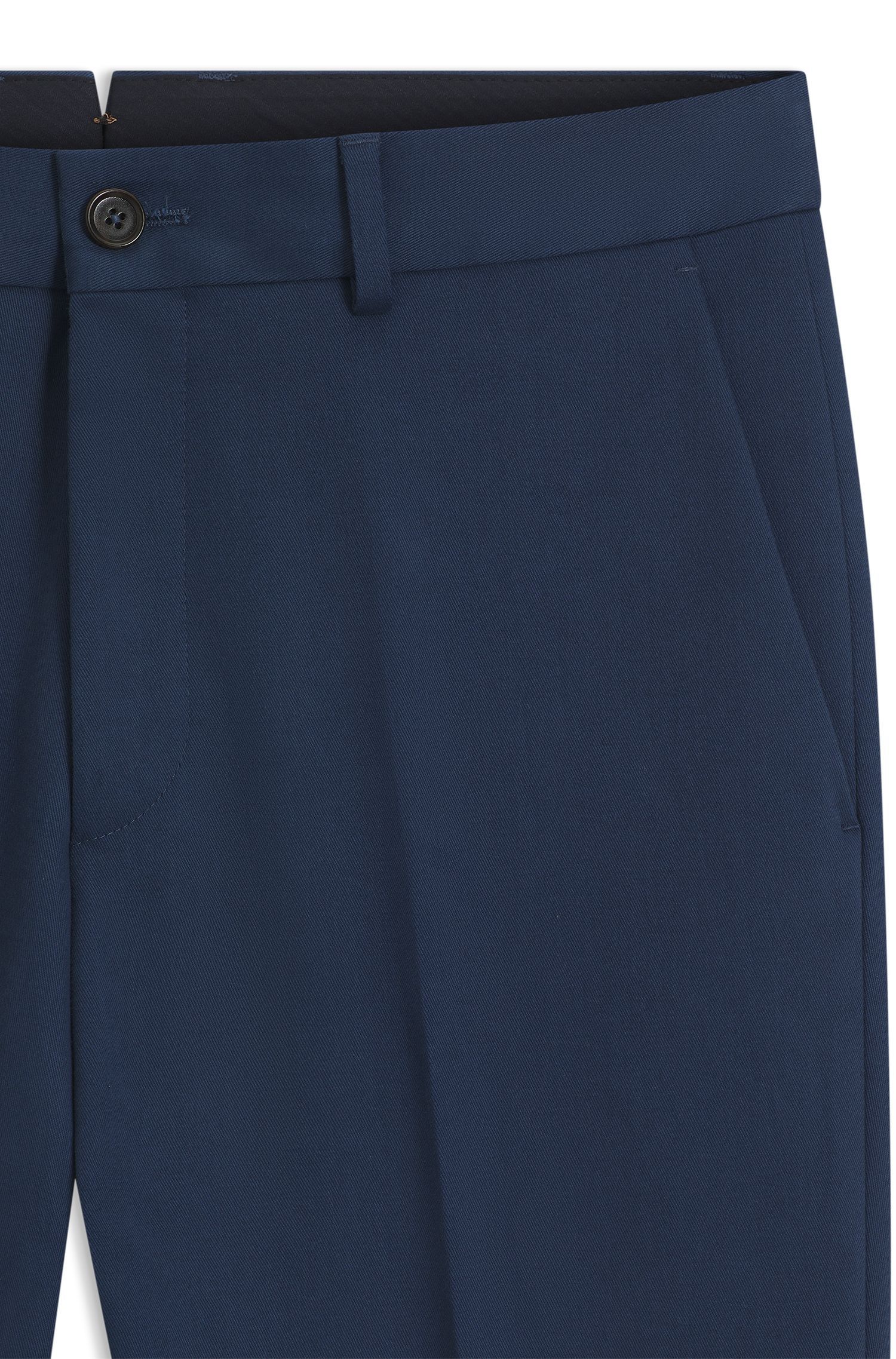 BOSS - Quần âu dáng slim fit vải cotton-cashmere co giãn