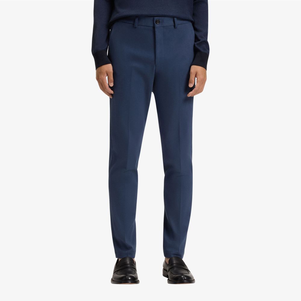BOSS - Quần âu dáng slim fit vải cotton-cashmere co giãn