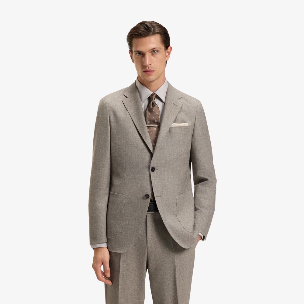 Áo blazer dáng slim fit len nguyên chất với họa tiết siêu nhỏ