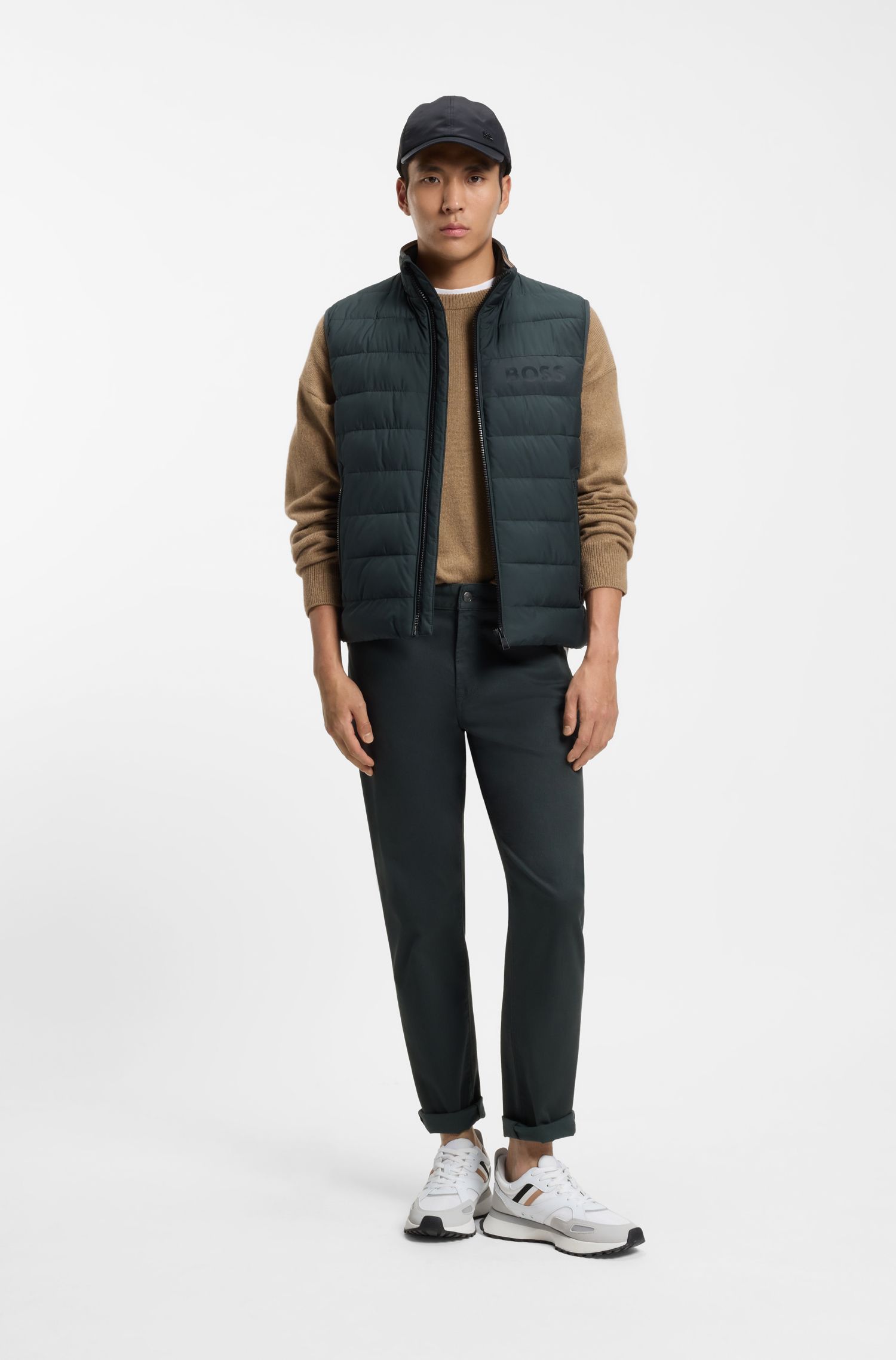 BOSS - Áo len dáng relaxed fit chất liệu len virgin