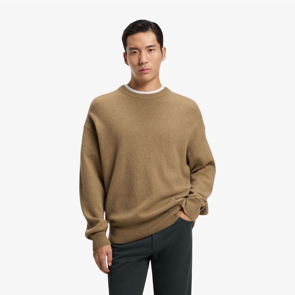 BOSS - Áo len dáng relaxed fit chất liệu len virgin