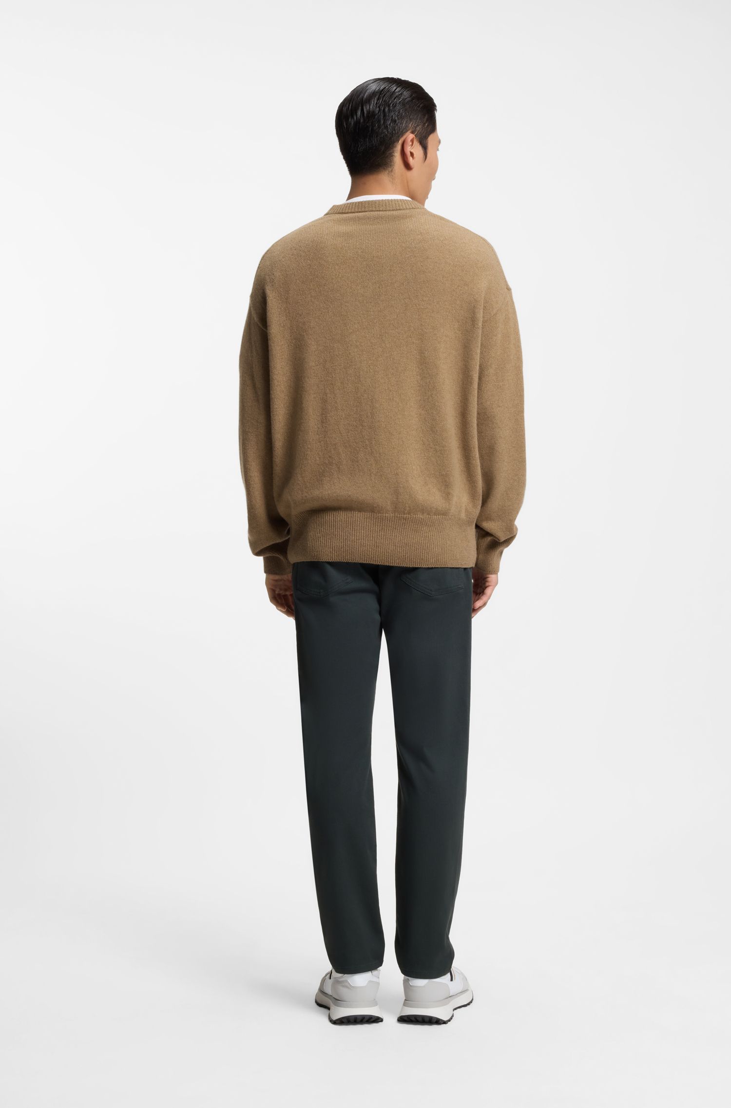 BOSS - Áo len dáng relaxed fit chất liệu len virgin