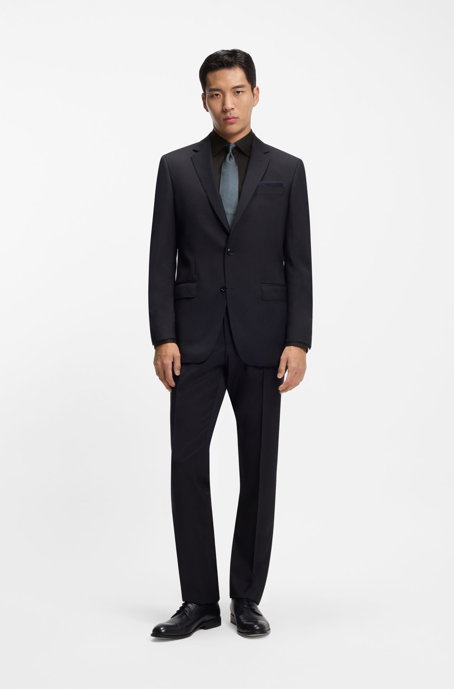BOSS - Áo sơ mi slim fit vải cotton poplin dễ ủi