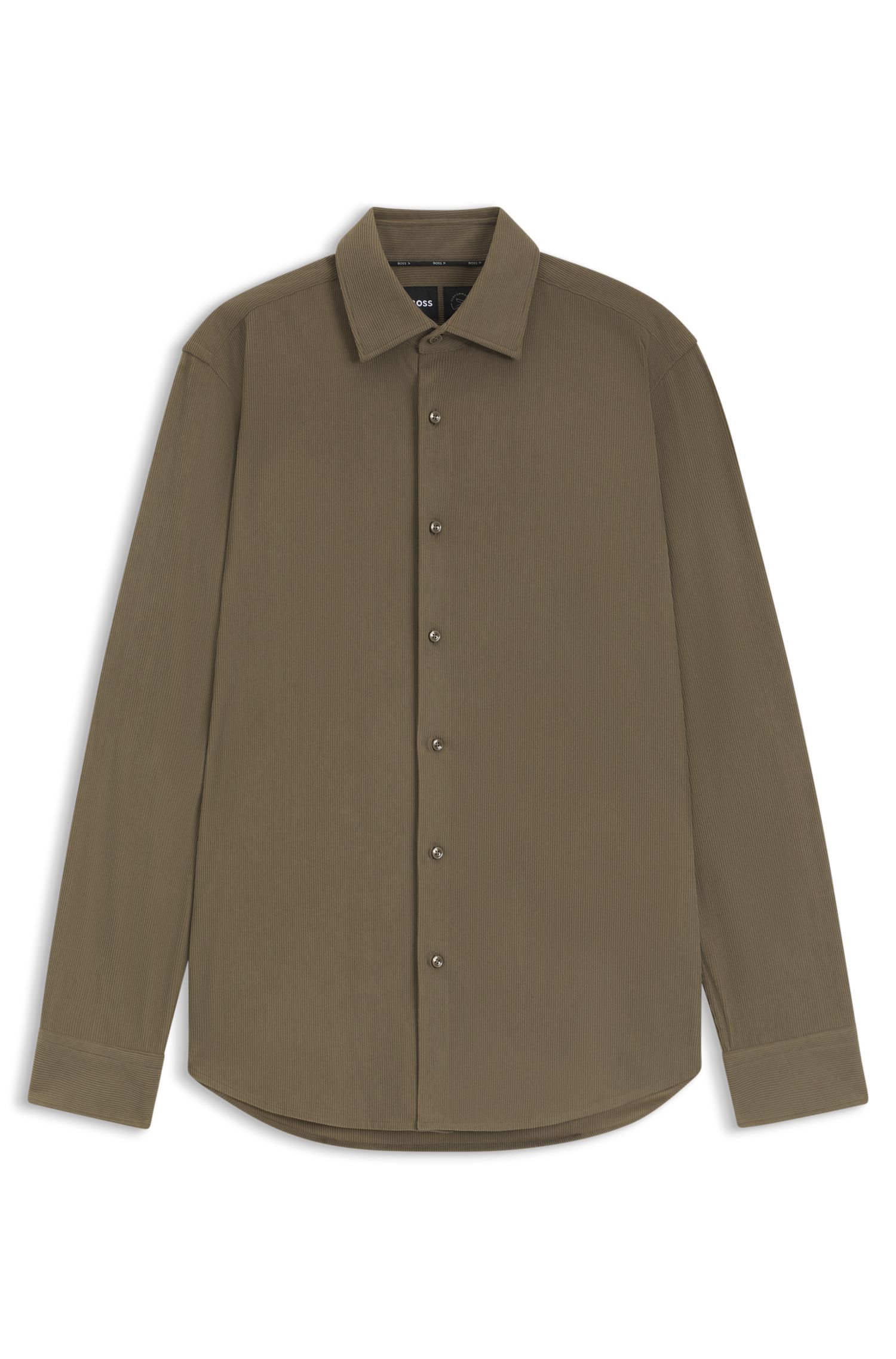 BOSS - Áo sơ mi dáng regular fit vải baby corduroy
