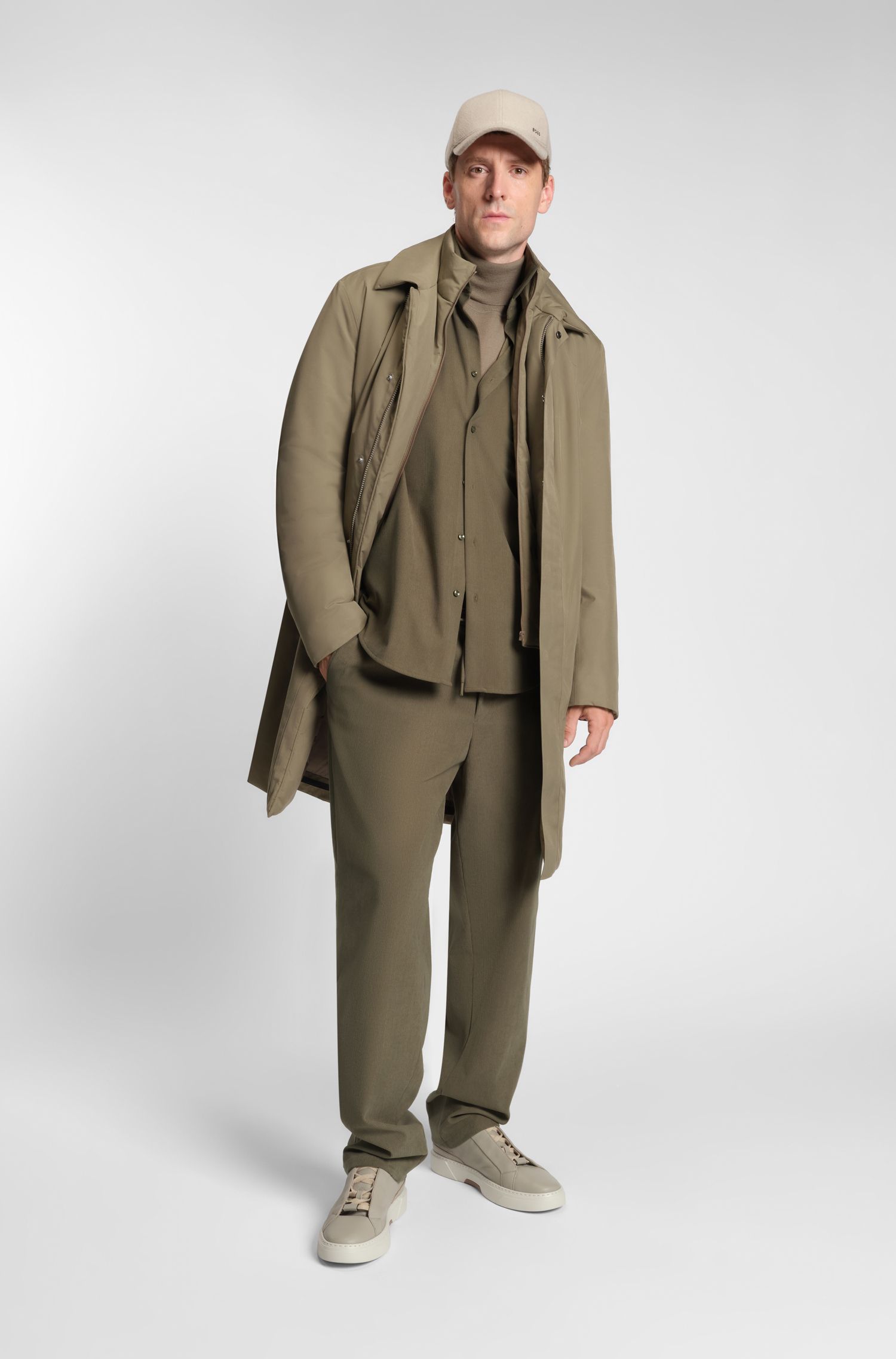 BOSS - Áo sơ mi dáng regular fit vải baby corduroy