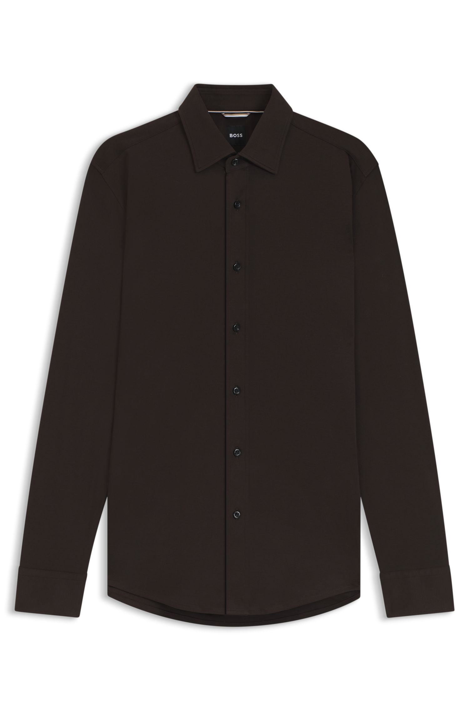 BOSS - Áo sơ mi dáng slim fit vải cotton mercerised