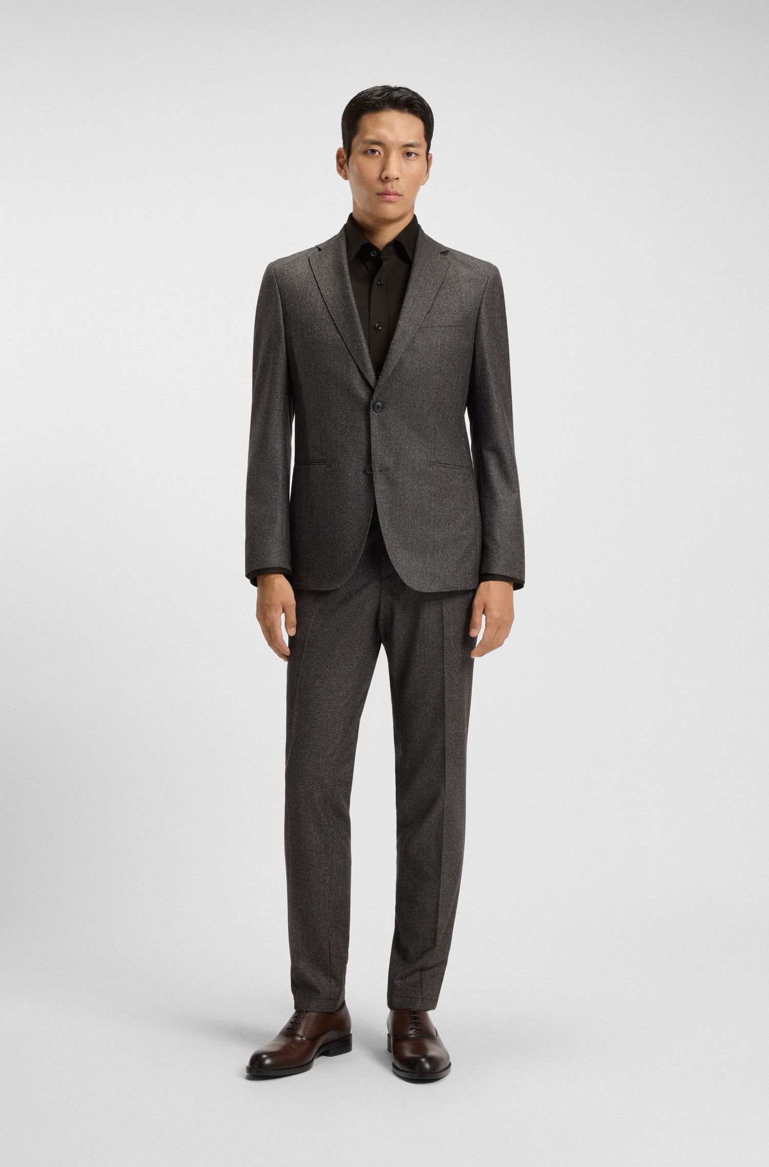 BOSS - Áo sơ mi dáng slim fit vải cotton mercerised