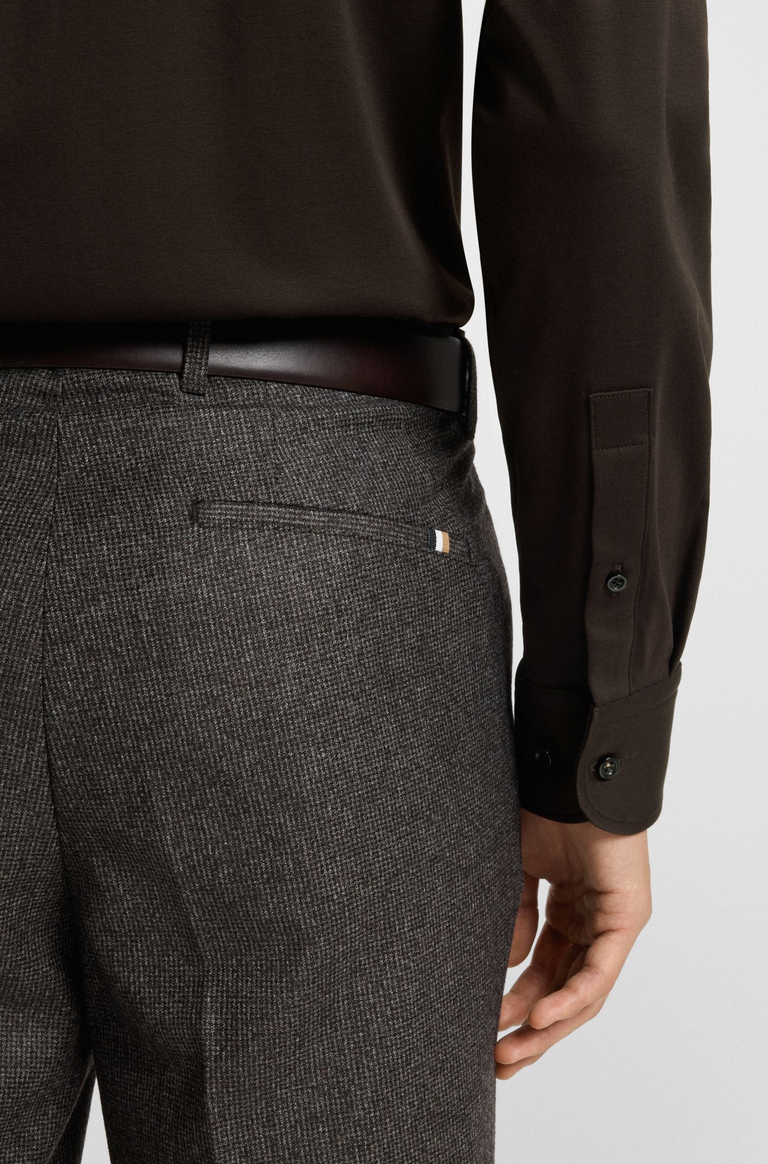 BOSS - Áo sơ mi dáng slim fit vải cotton mercerised