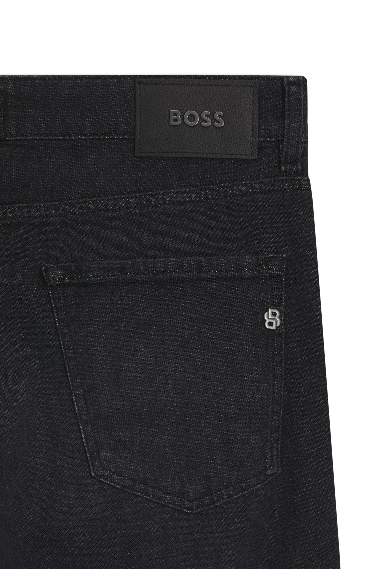 BOSS - Quần jeans Delaware dáng slim fit bằng denim Ý màu đen
