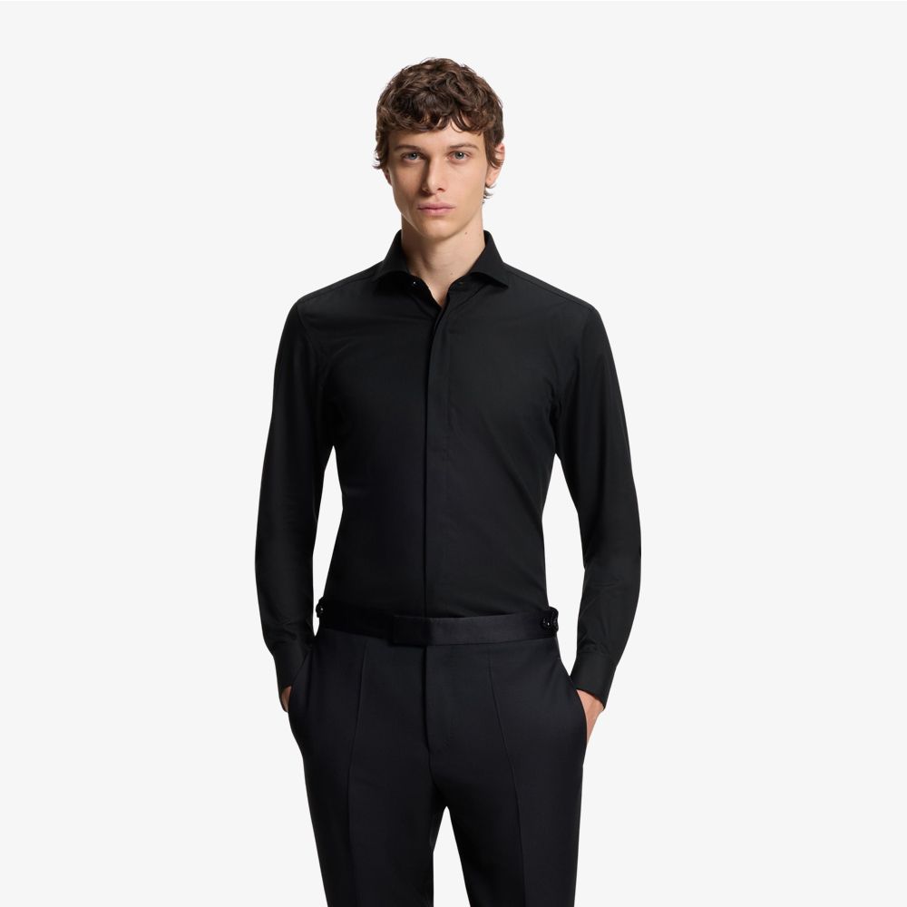 BOSS - Áo sơ mi dáng slim fit vải cotton Oxford chống nhăn